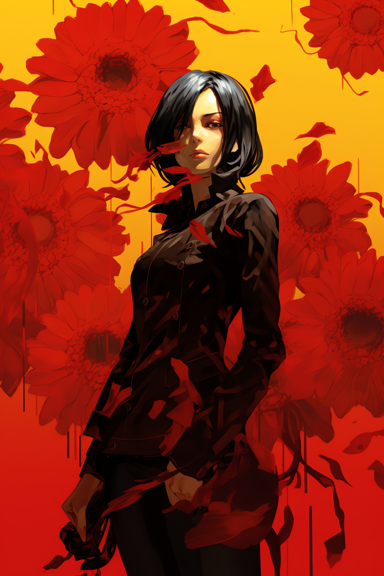 Persona series character, Yuka Ayase, chestnut gaze, affable expression, relaxed stance, HD Phone Wallpaper