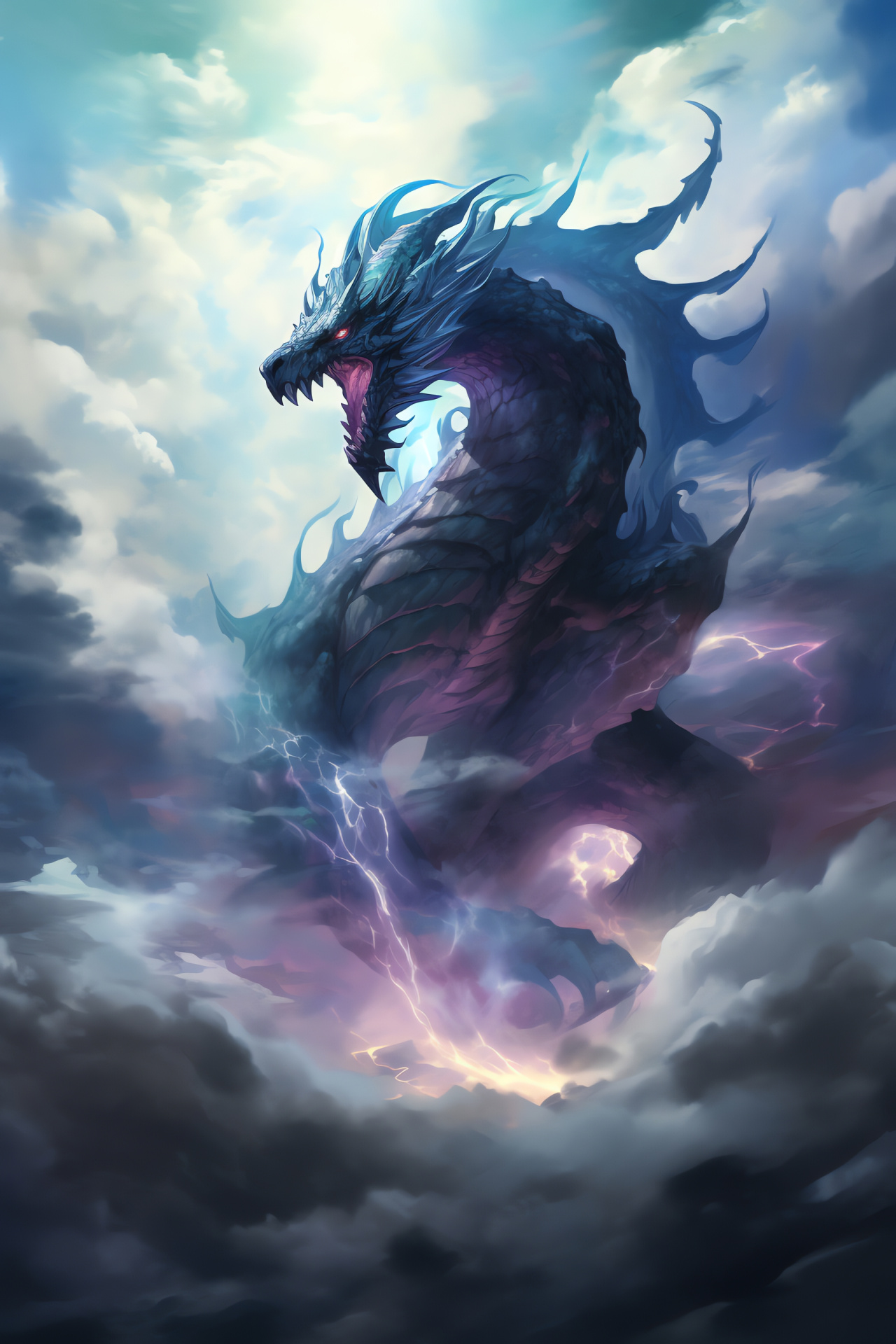 Ugin spectacle, Spirit Dragon depiction, Shimmering drake, Mystic vapor, MTG ethos, HD Phone Wallpaper