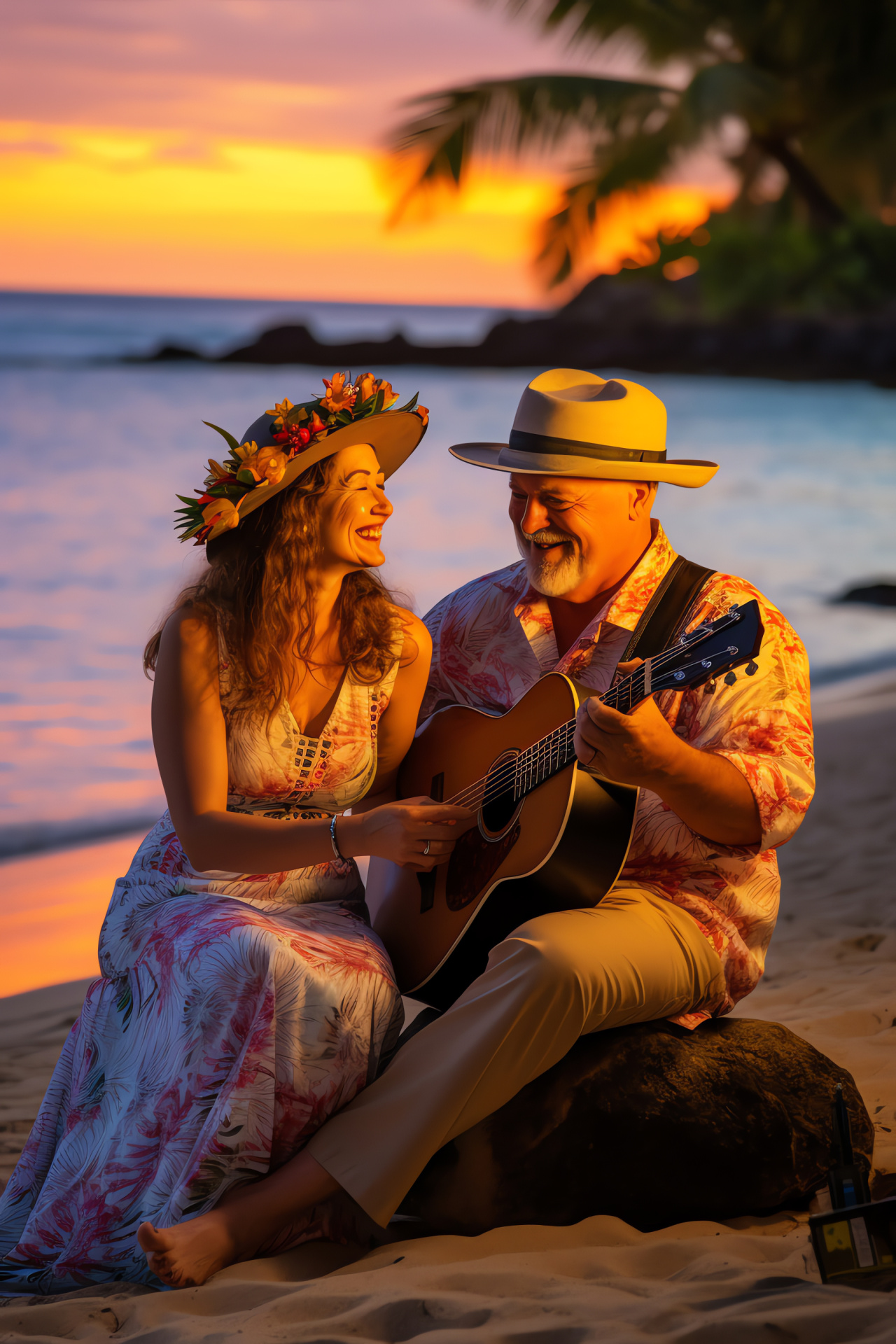 Hawaiian anniversary, Couple on beach, Seaside seclusion, Maui coastal line, Turquoise ocean, HD Phone Image