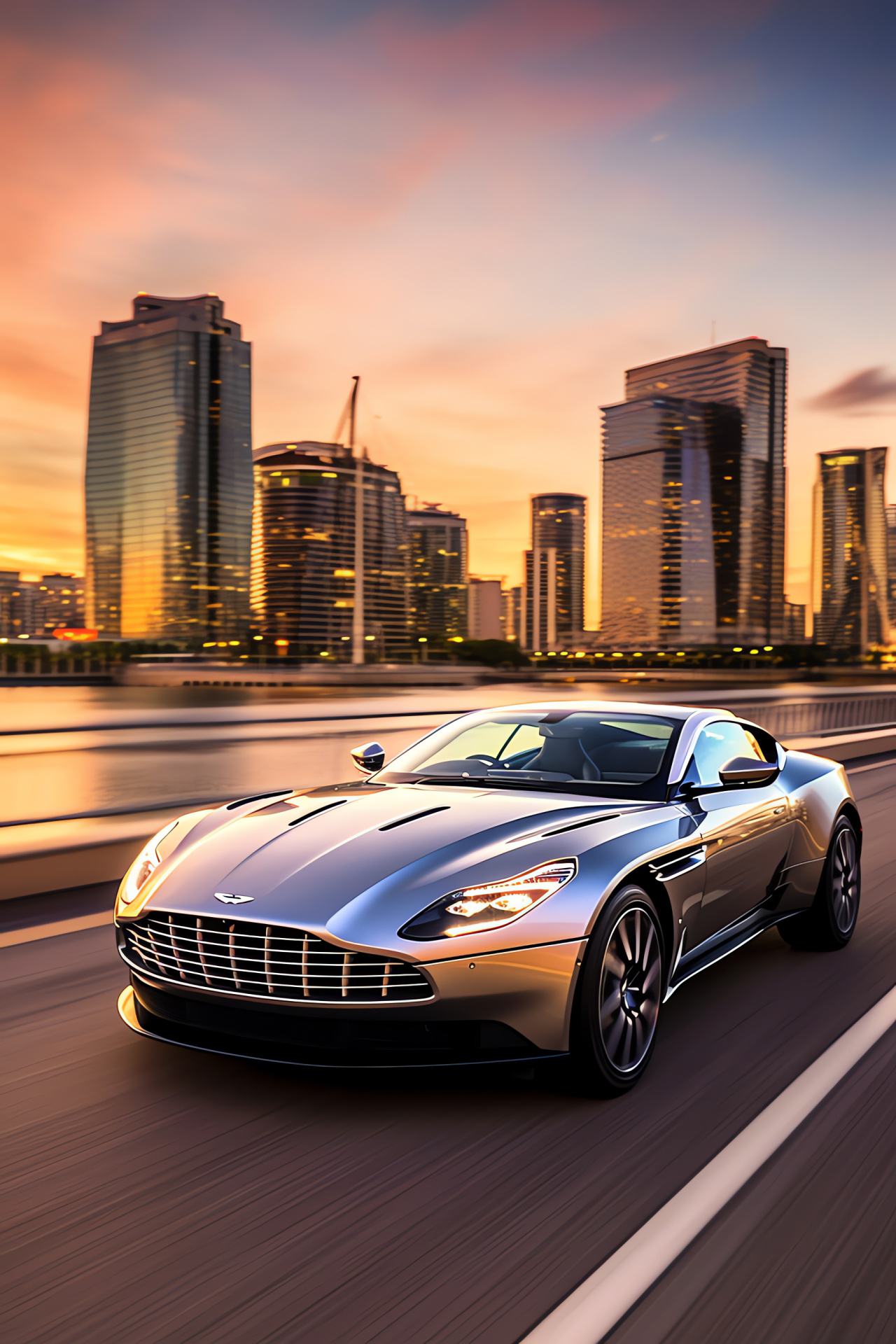 Aston Martin DB11, British luxury grand tourer, Londons historical setting, Metallic allure, Quintessential elegance, HD Phone Wallpaper