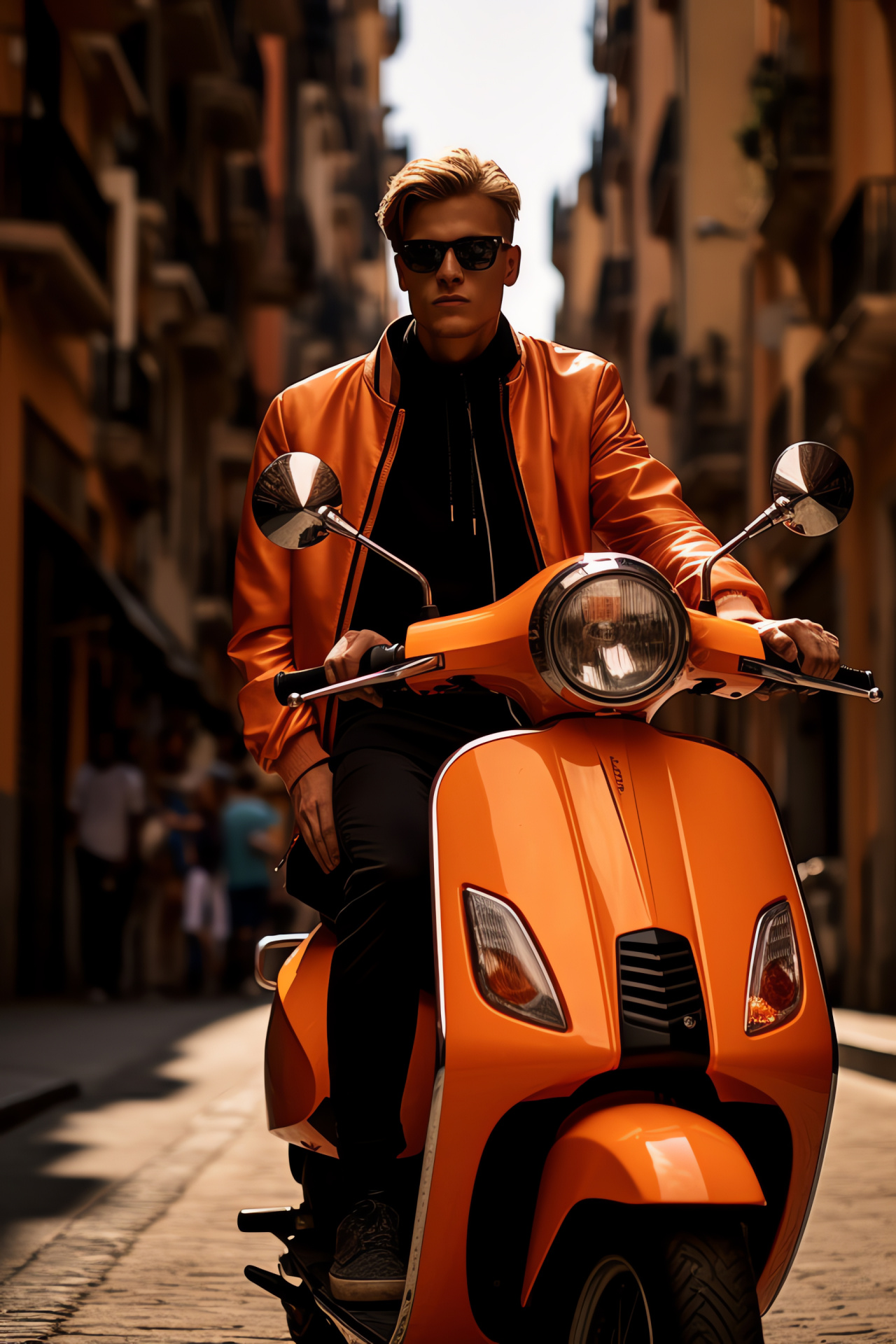 Italian Vespa Scooter, Barcelona streets, Urban lifestyle, Mediterranean architecture, Street art beauty, HD Phone Wallpaper