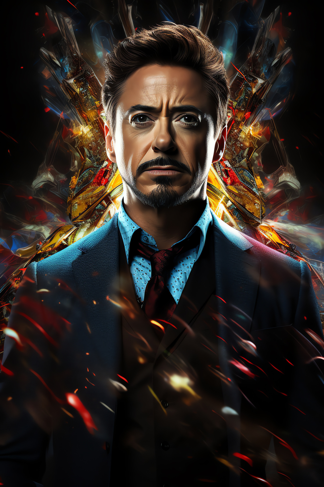 Marvel's Rebel, Tony Stark persona, Deep-set brown irises, Iconic armor, Palm thrusters , HD Phone Image