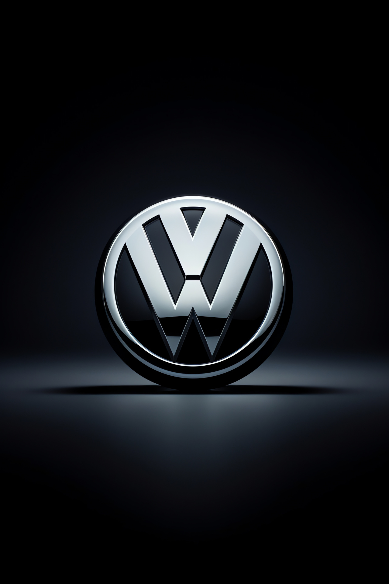 Volkswagen logo, brand identity study, backdrop darkness for focus, defining stylized elegance, HD Phone Wallpaper