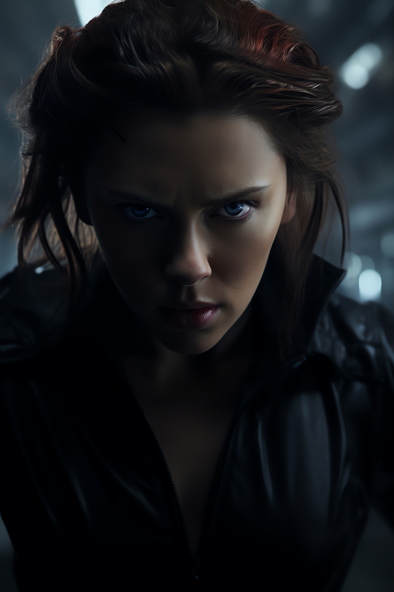 Scarlett Johansson, Marvel Cinematic Universe, Secret agent pose, Espionage thriller, Black Widow character, HD Phone Image