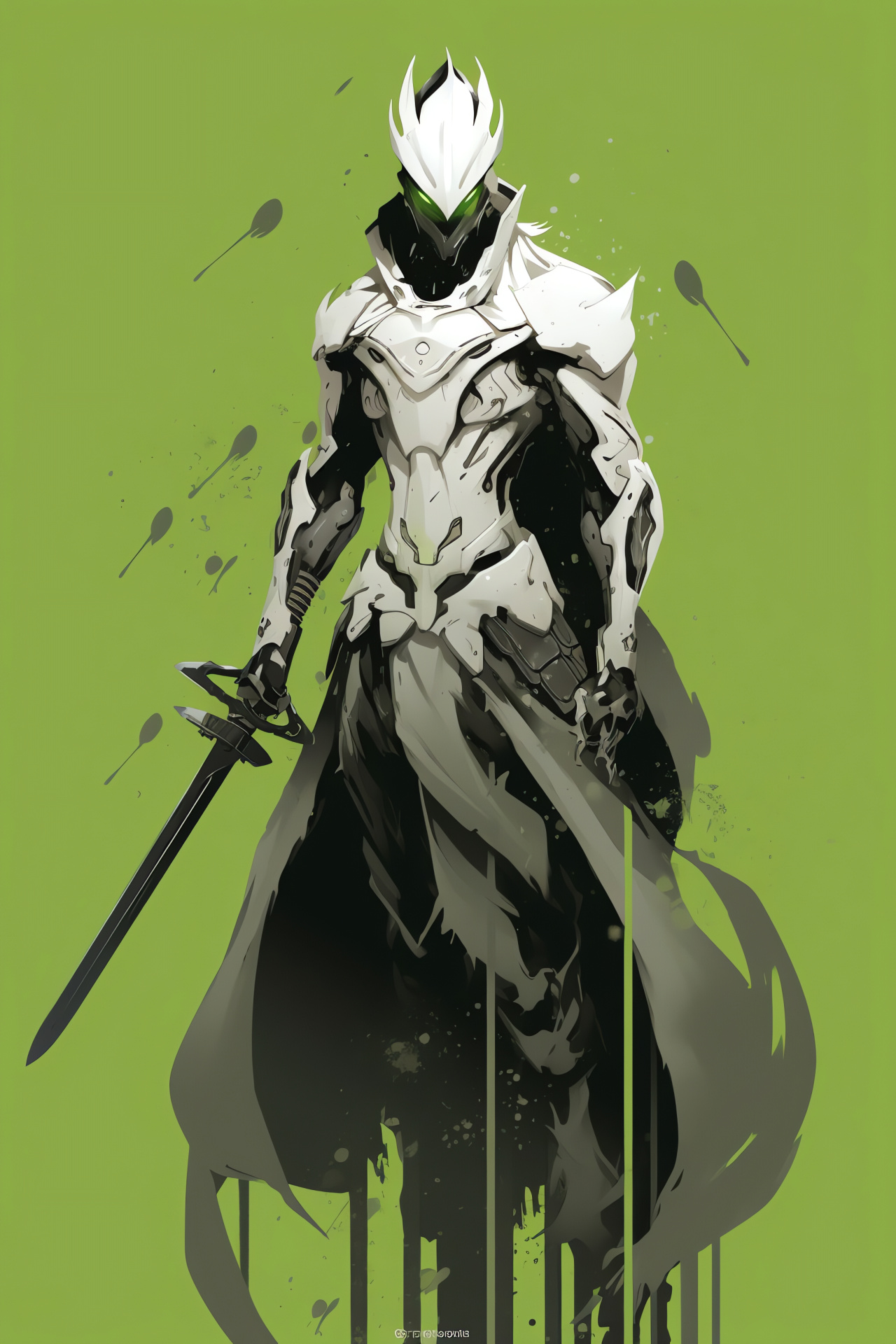 Genji Cyber-Ninja, Swift Warrior, Overwatch Agility, Green-Eyed Samurai, Deadly Precision, HD Phone Image