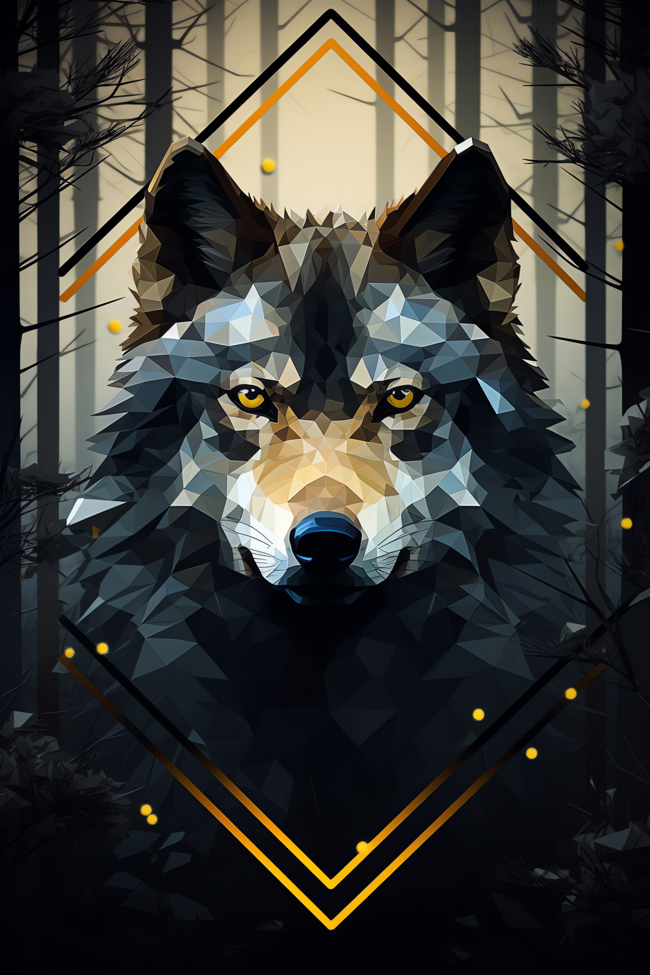 Wolf portrait, Canine intensity, Wild predator, Full moon symbolism, Night call, HD Phone Image