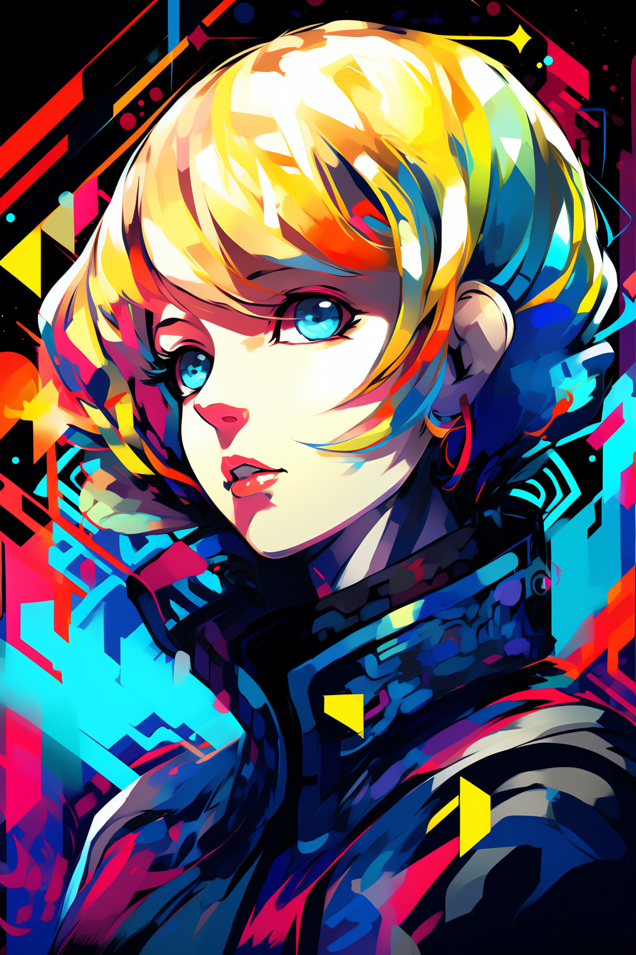 Persona 3 navigational gear, Luminous display, Technicolor waves, Polychromatic canvas, Dynamic helix, HD Phone Image