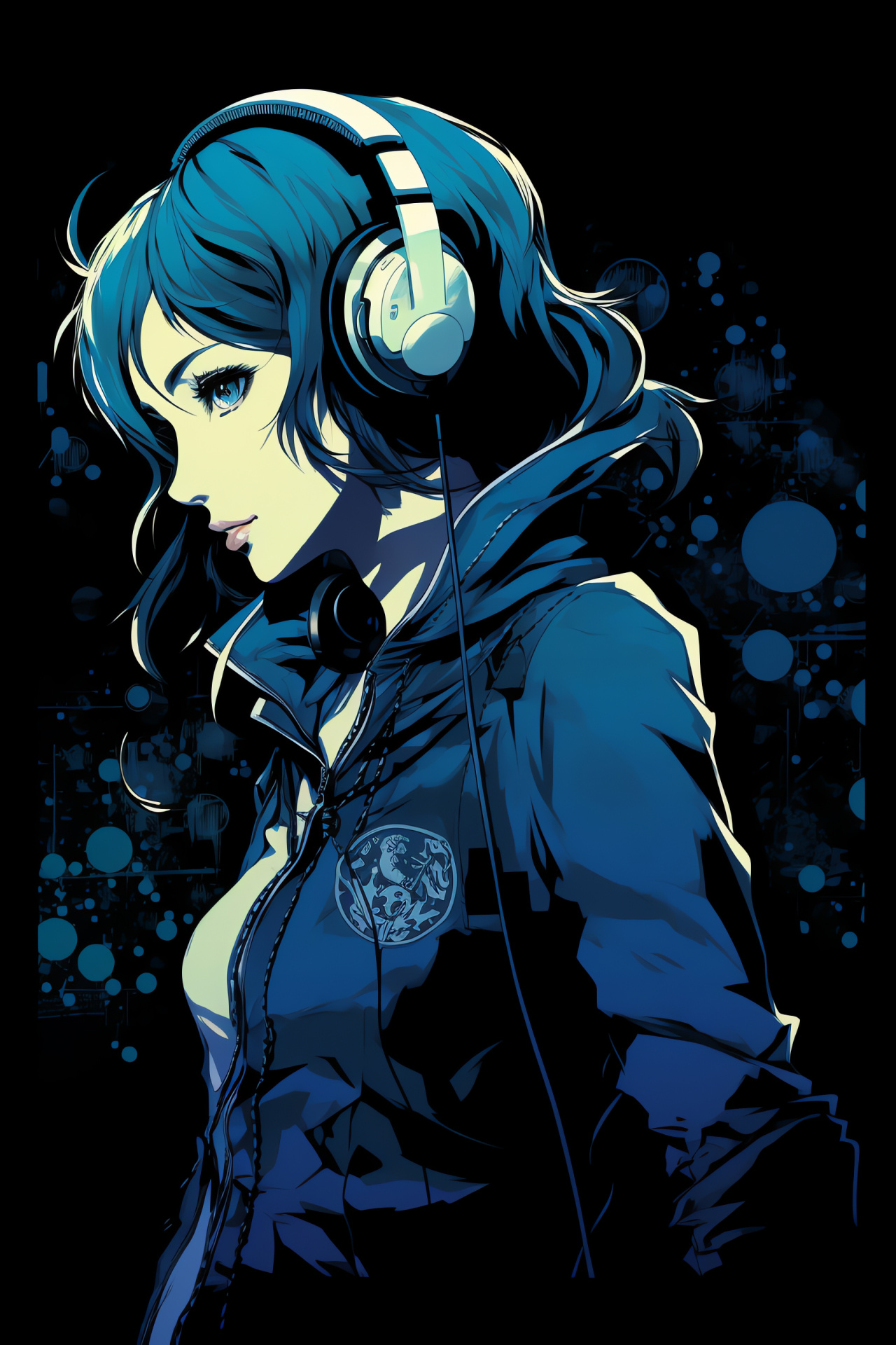 Fuuka Yamagishi, Amethyst sight, Chestnut curls, Subdued gamer figure, Virtual world navigator, HD Phone Wallpaper