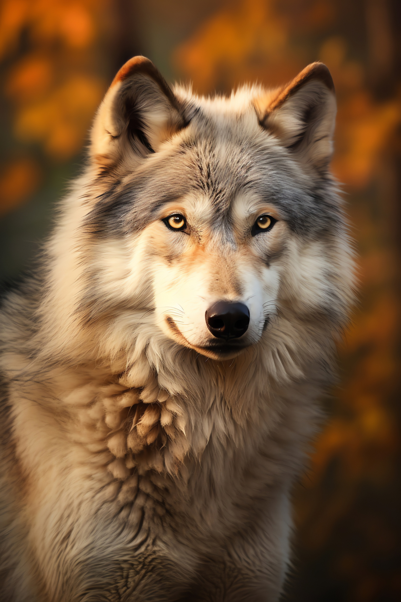 Canine predator, Grey wolf, Wildlife photography, Predatory gaze, Forest habitat, HD Phone Image