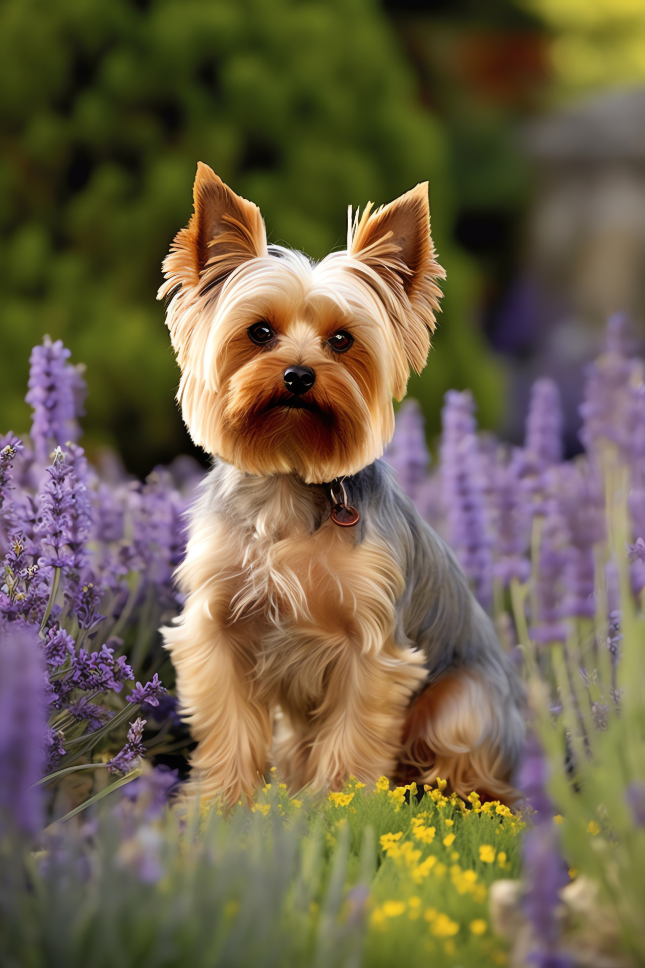 Pet Yorkshire Terrier, warm canine glance, apricot-cream fur detailing, small dog breed, HD Phone Wallpaper