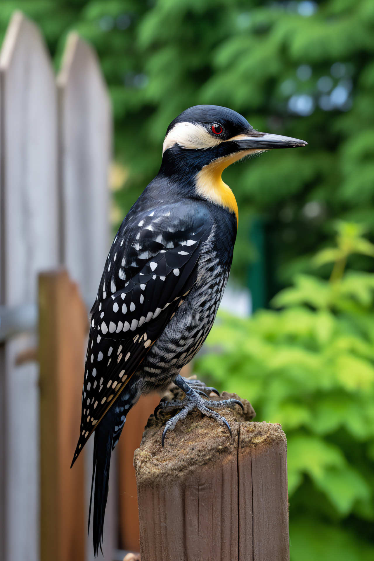 Black-backed woodpecker, Forest inhabitant, Nutritional foraging, Sturdy perch, Peaceful avian, HD Phone Wallpaper