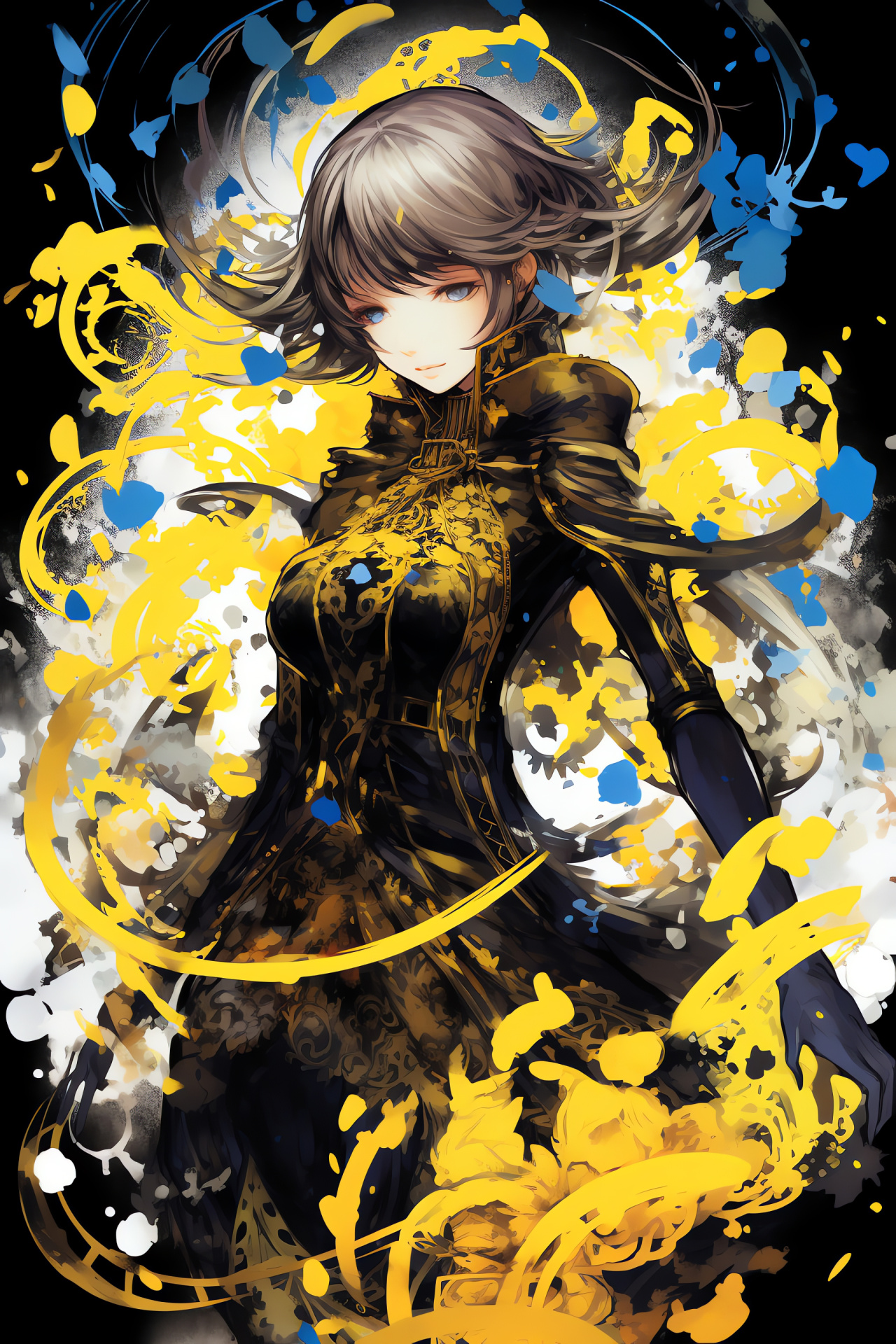 Persona 4 HD gaming, Elizabeth in combat, magical combat, staff wielding, battle scene, HD Phone Wallpaper