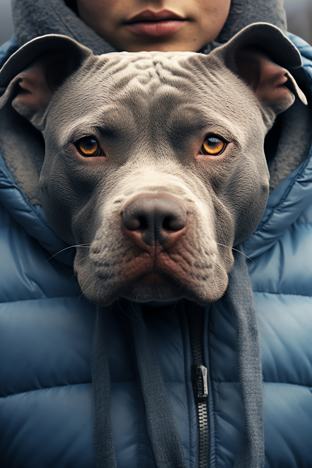 Pit Bull breed, epitome of loyalty, guardian dog, sturdy canine stature, animal with blue-gray fur, HD Phone Wallpaper