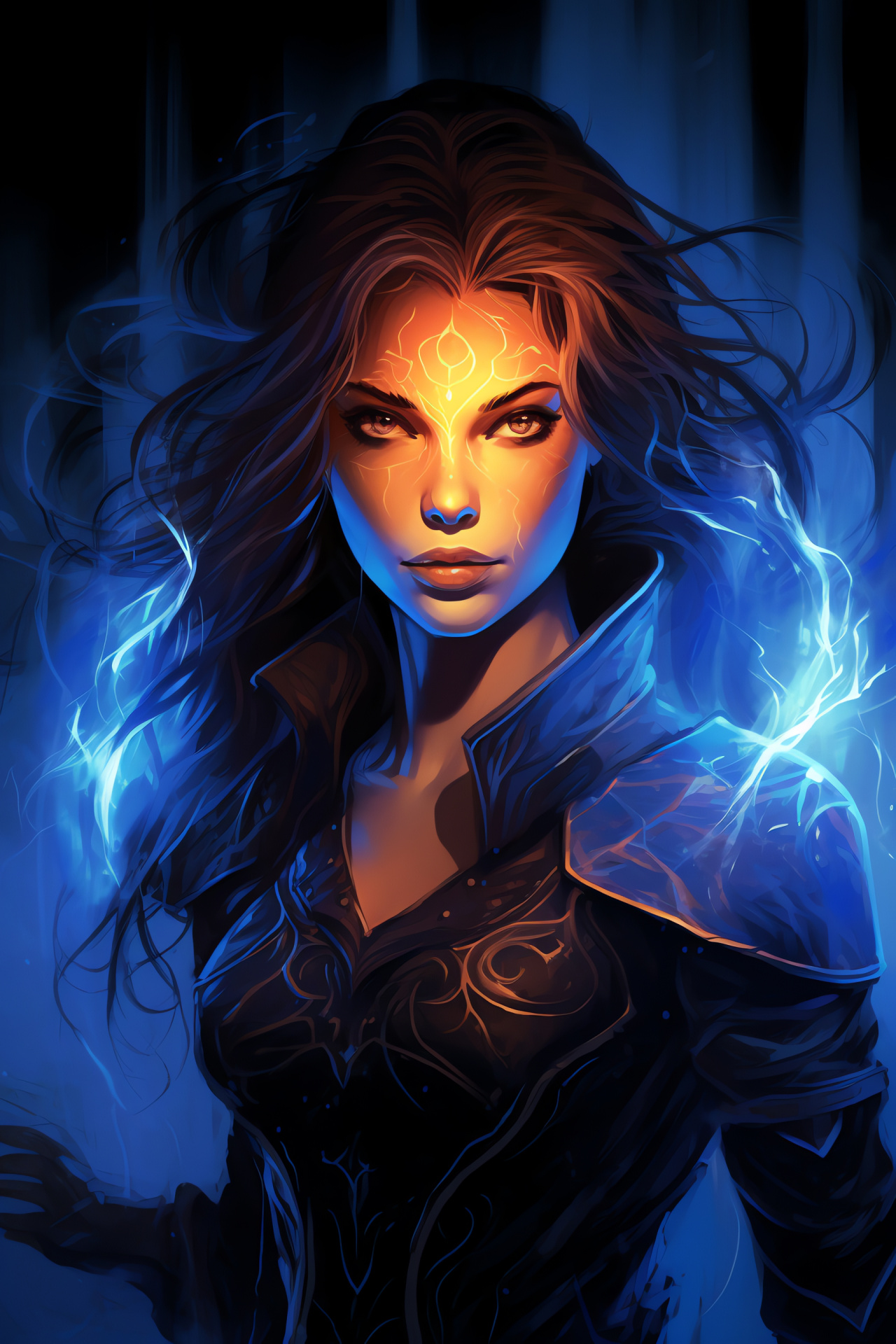 Neverwinter Nights game, Aribeth de Tylmarande, Enchanted sorceress, Magical aura, Enchanting staff, HD Phone Image