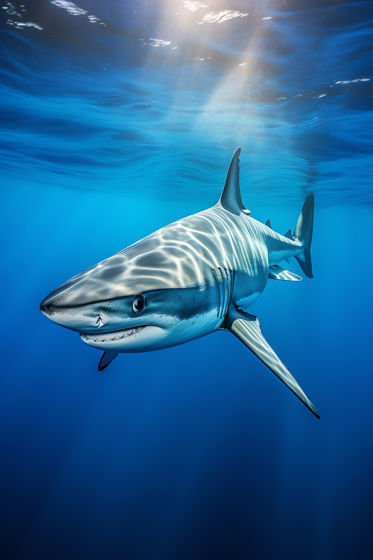Mako Shark species, Swift marine hunter, Ocean depths, Marine dynamics, Predator fish, HD Phone Image