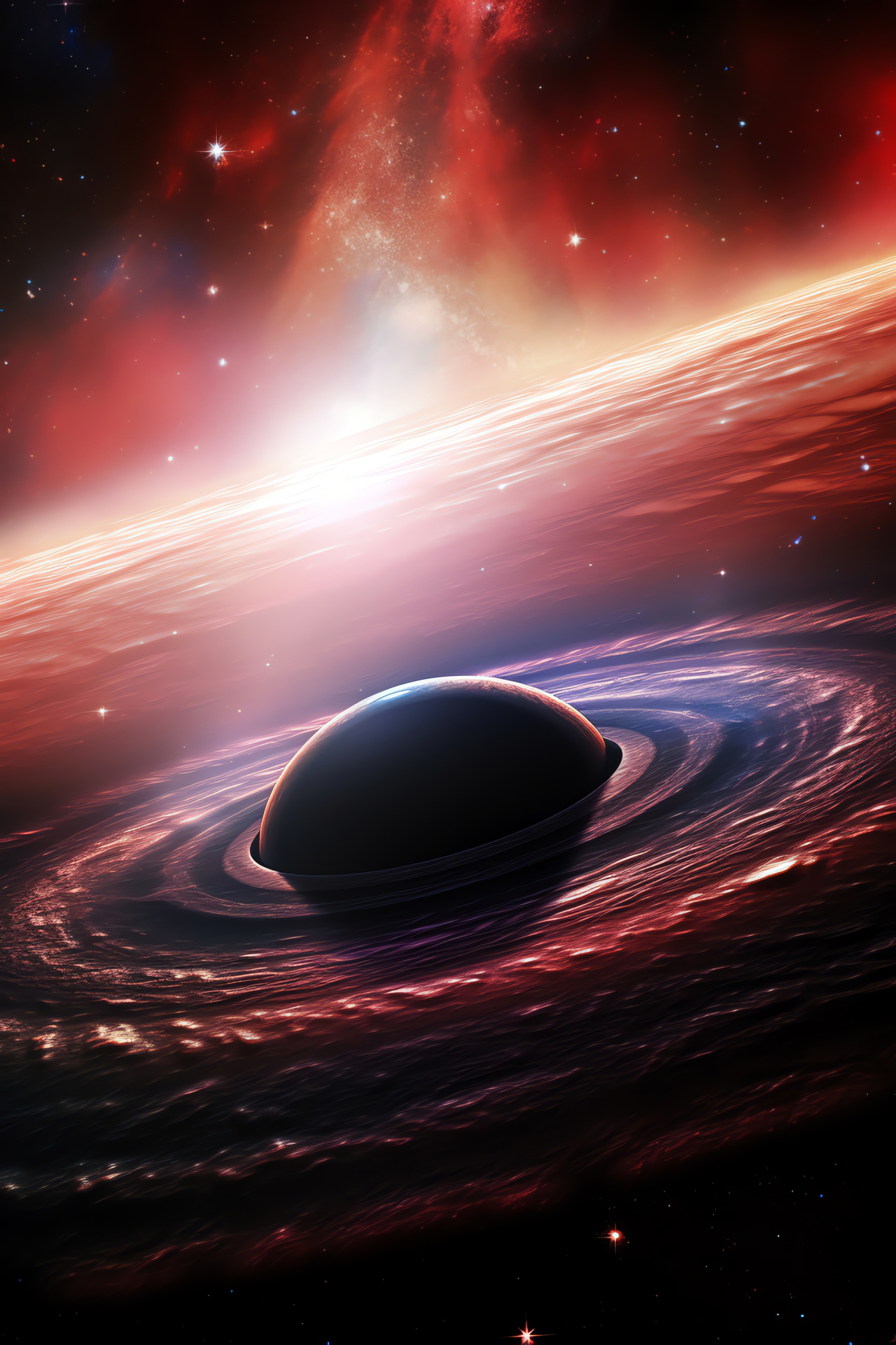 Galactic center, Sombrero Galaxy structure, Hidden black hole, Gravitational force, Space-time curvatures, HD Phone Image