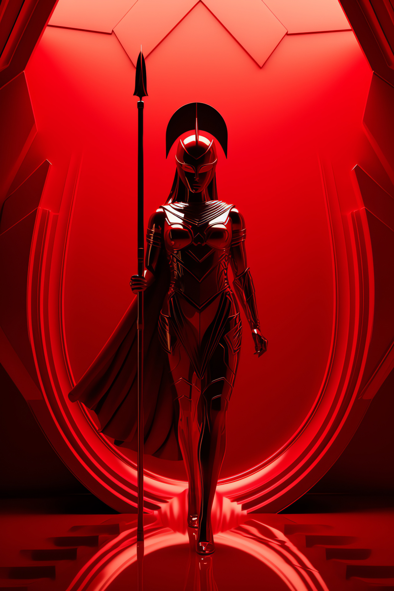 Pantheon gaming character Athena, Greek goddess model, Shield-bearing figure, Mythological warrior depiction, Ancient attire, HD Phone Image