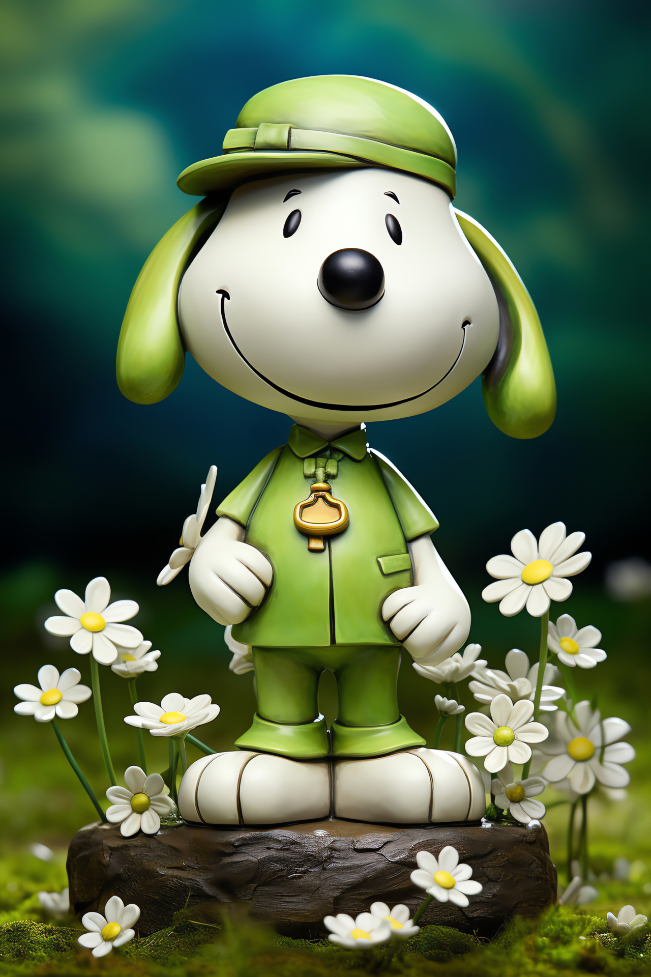 Snoopy St. Patrick's Day, Cartoon Beagle, Irish celebration, Shamrock fields, Florals, HD Phone Image