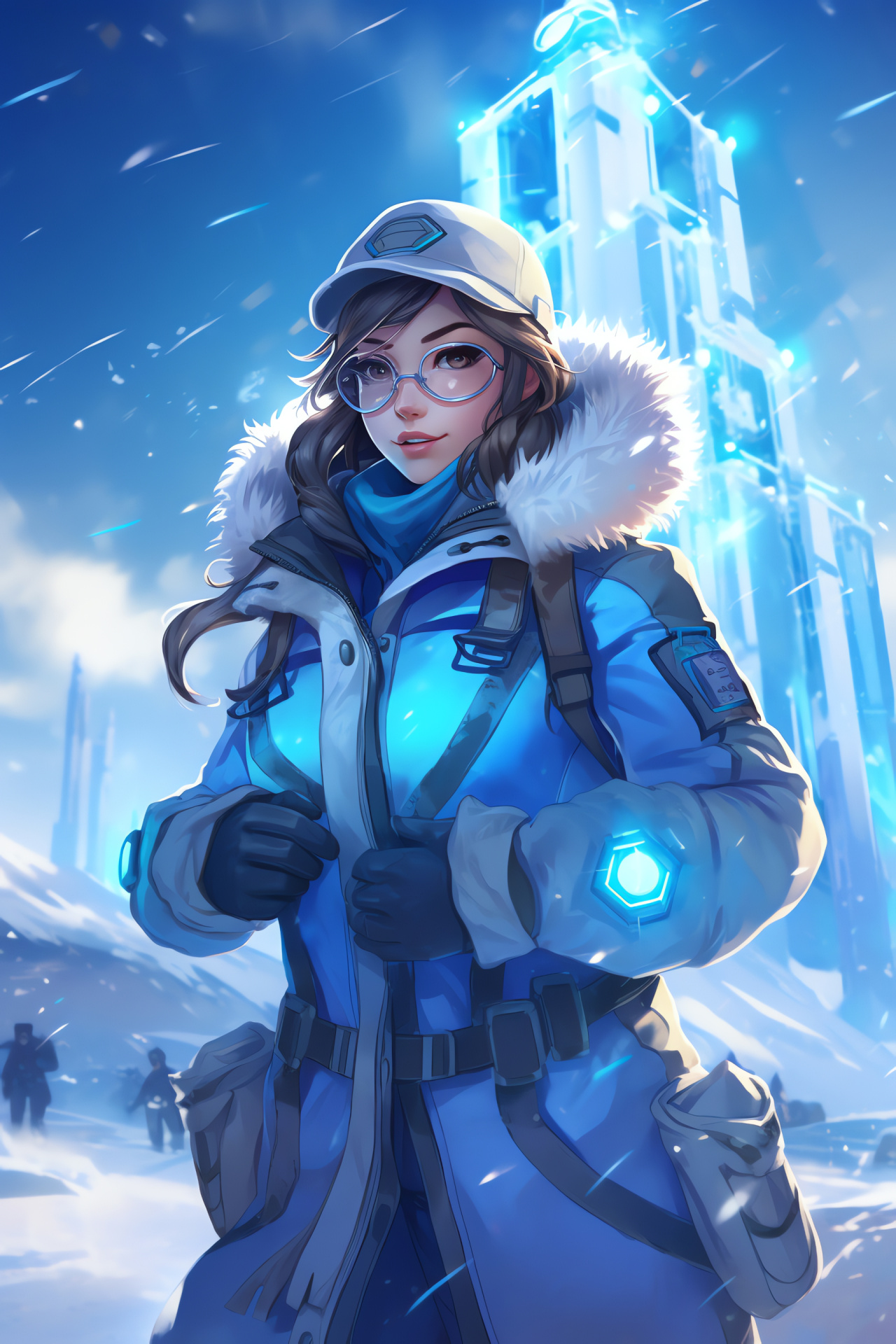 Overwatch, Mei character, Chinese scientist, frost abilities, protective gear, HD Phone Image