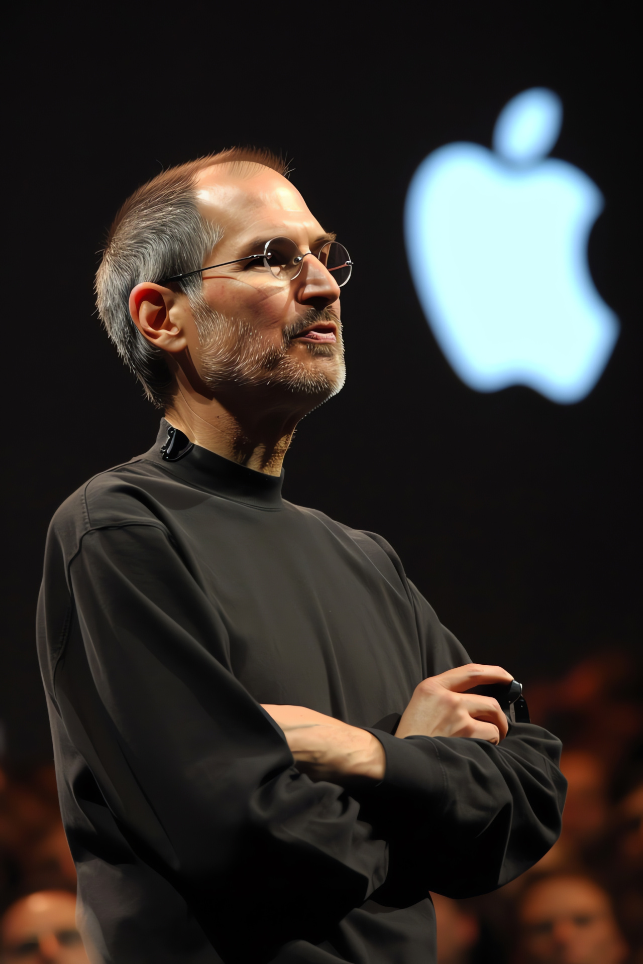 Steve Jobs at WWDC, Authentic presentation, Apple developer event, Innovator's charisma, Tech brand symbol, HD Phone Image