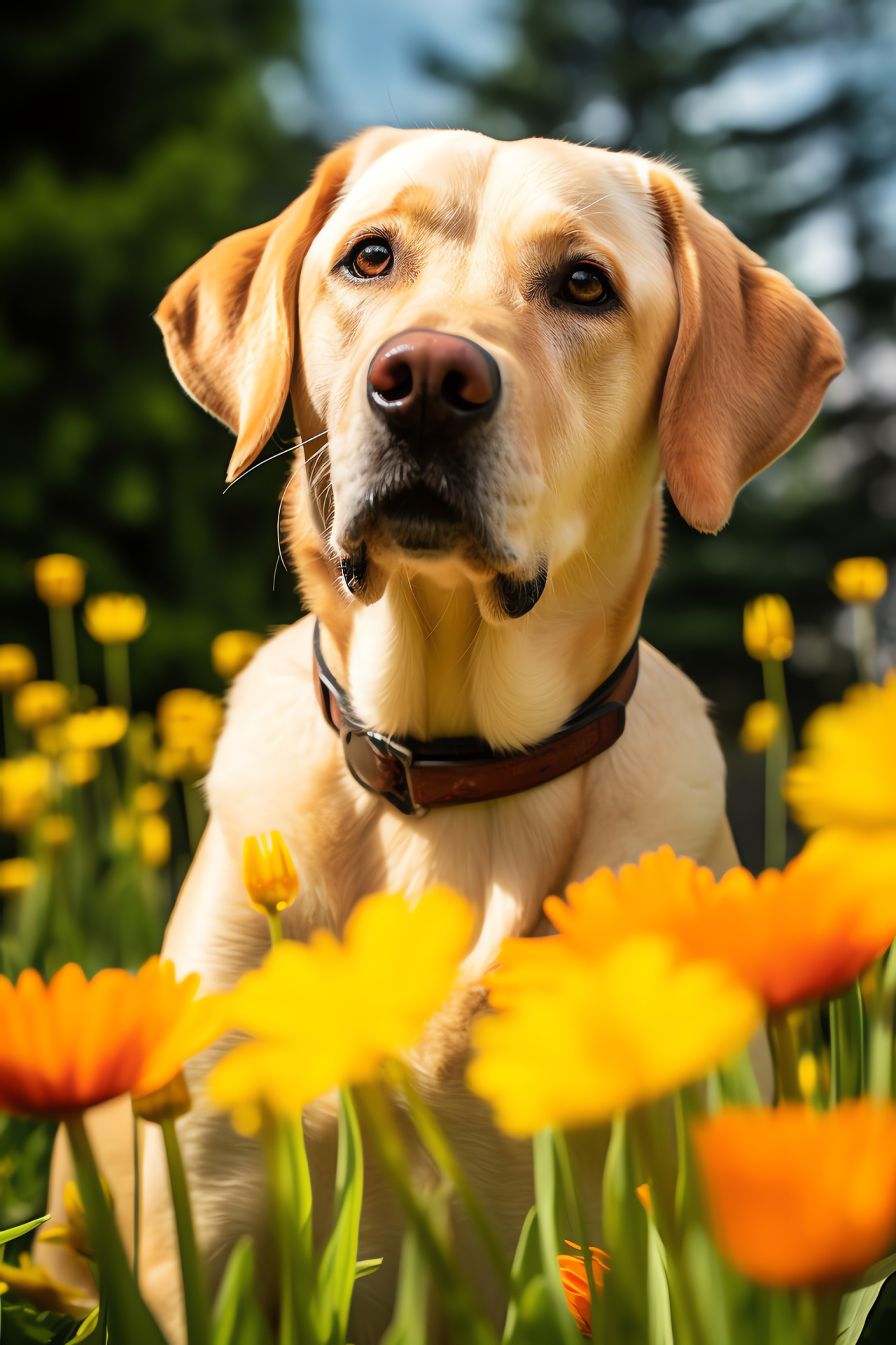 Yellow Labrador Retriever, Friendly dog breed, Pet animals, Canine, Outdoor scene, HD Phone Image