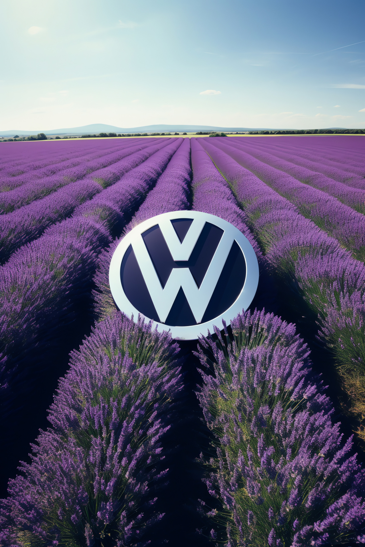 Volkswagen insignia, French countryside, Lavender agriculture, Nature and machine, Emblematic brand, HD Phone Image