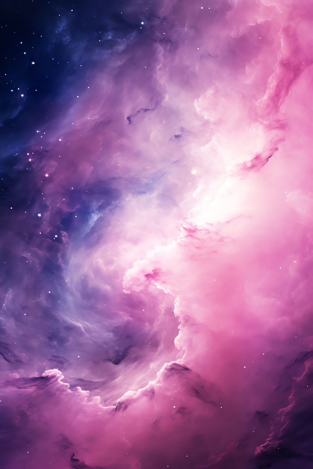 Pink Galaxy, Space phenomenon, Galaxy curvature, Star formation, Nebulous glow, HD Phone Image