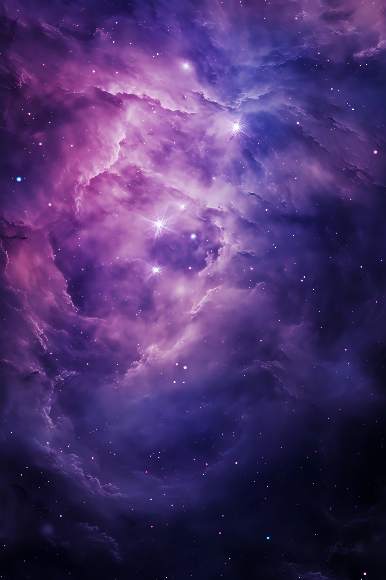 Spectacular Purple Galaxy, Cosmos Visualization, Star Formations, Galactic Brilliance, Nebulae Display, HD Phone Wallpaper
