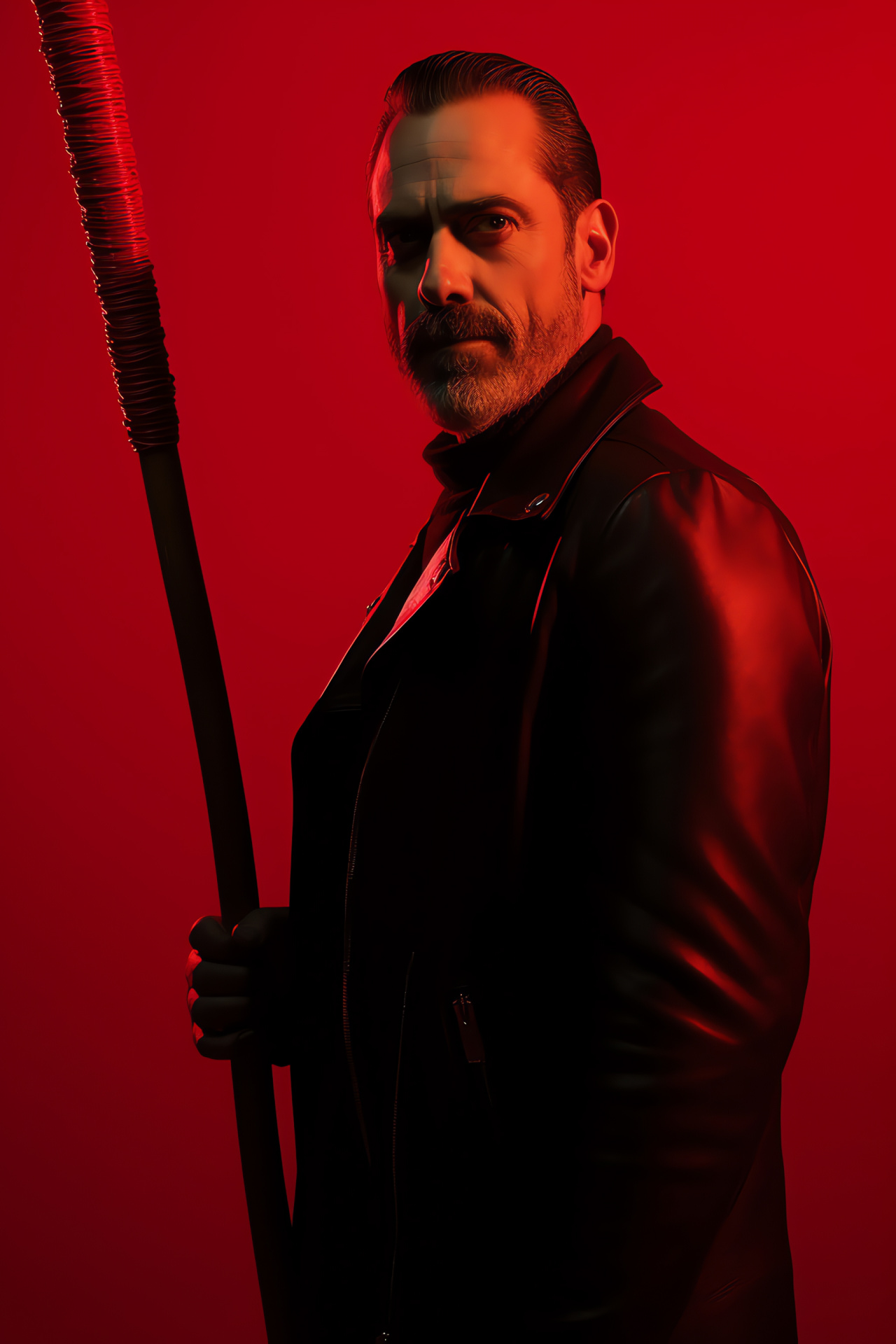 Antagonist Negan, Graphic novel adaptation, Leading villain, Charismatic leader, Zombie series, HD Phone Image