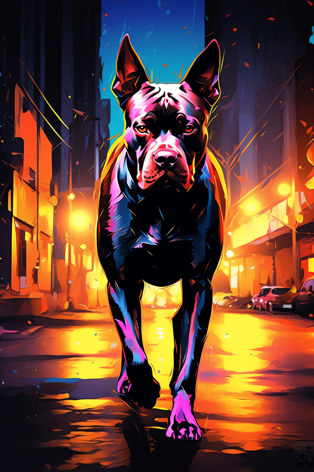 Pitbull Terrier profile, Mahogany-eyed guard, Sinewy frame, Canine athleticism, City green space, HD Phone Wallpaper