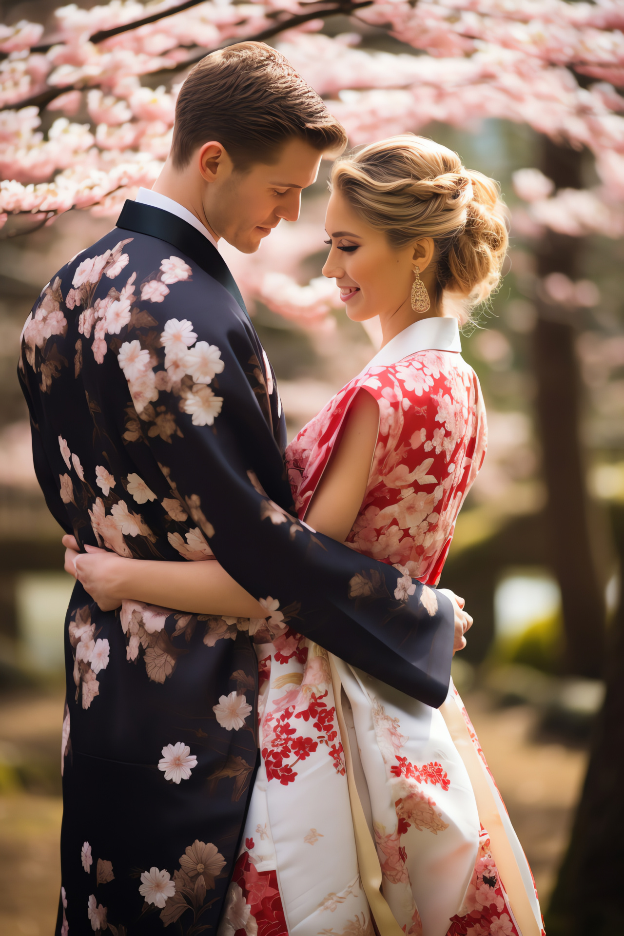 Nuptial botany, Matrimony setting, Japanese botanicals, Tea rituals, Sakura trees, HD Phone Image