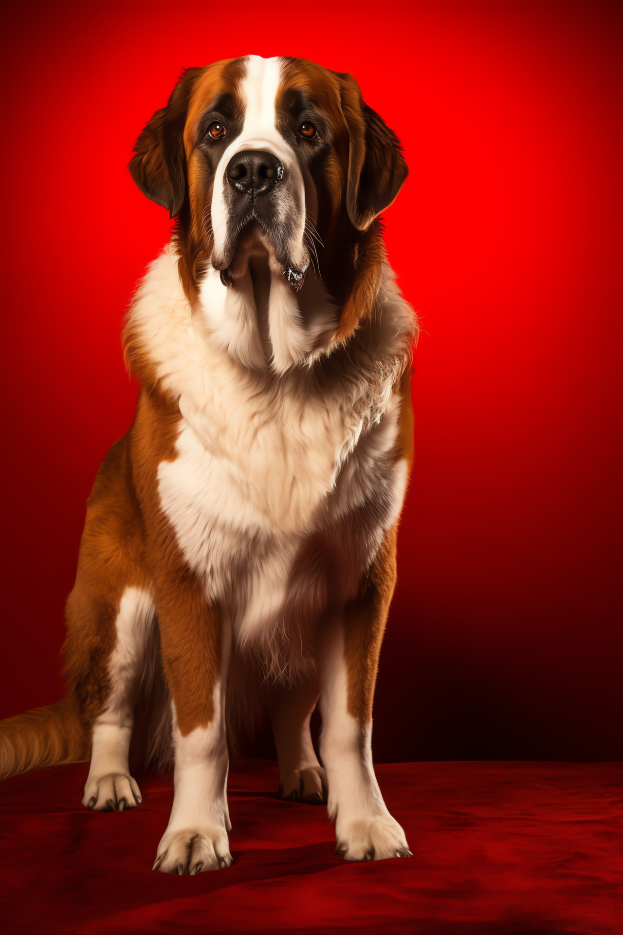 Canine portrait, affectionate animal eyes, dual-tone canine coat, pet's lush fur, monochrome backdrop, HD Phone Image