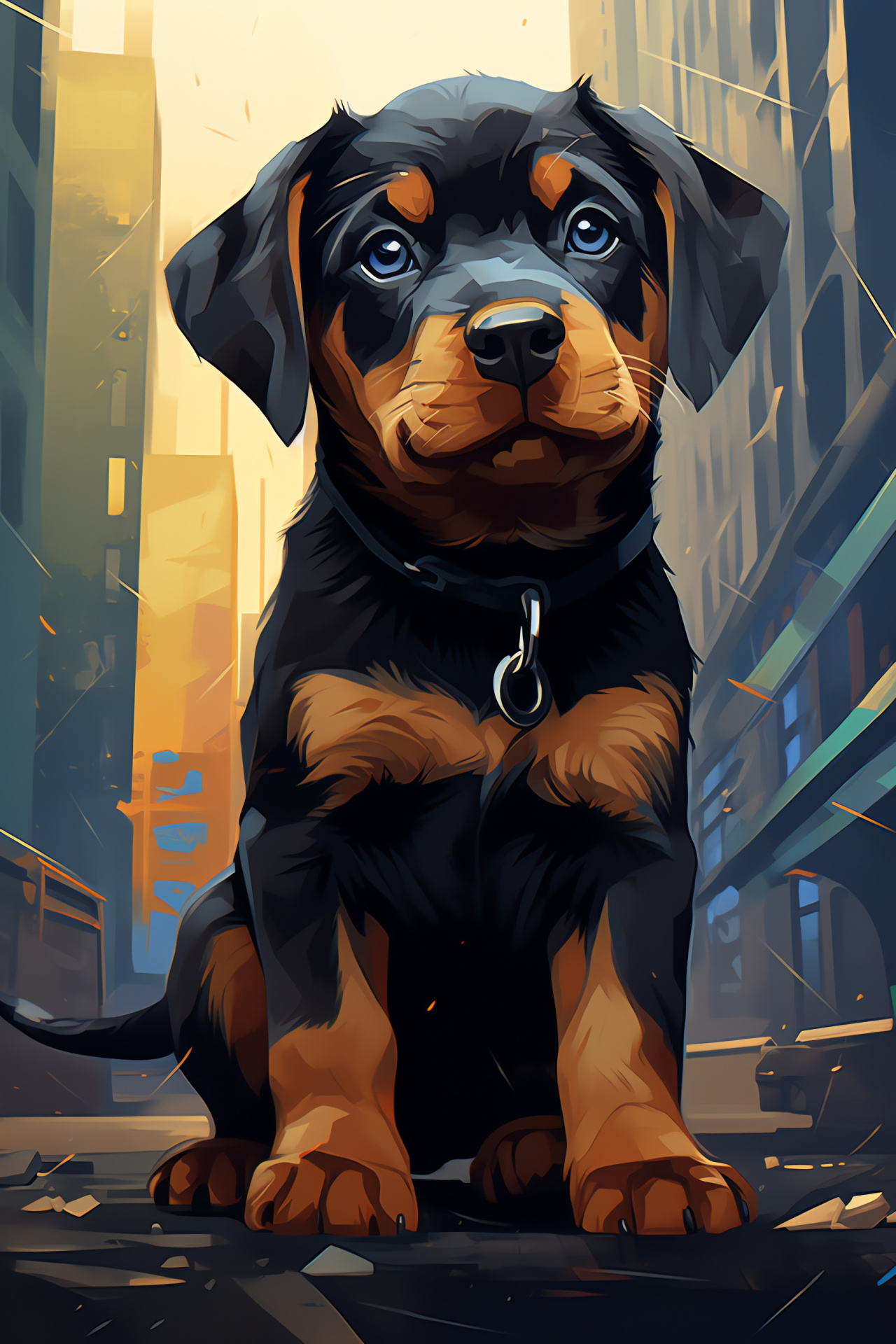 Rottweiler puppy, Young canine, Loyal breed, K9 companion, Outdoor setting, HD Phone Wallpaper