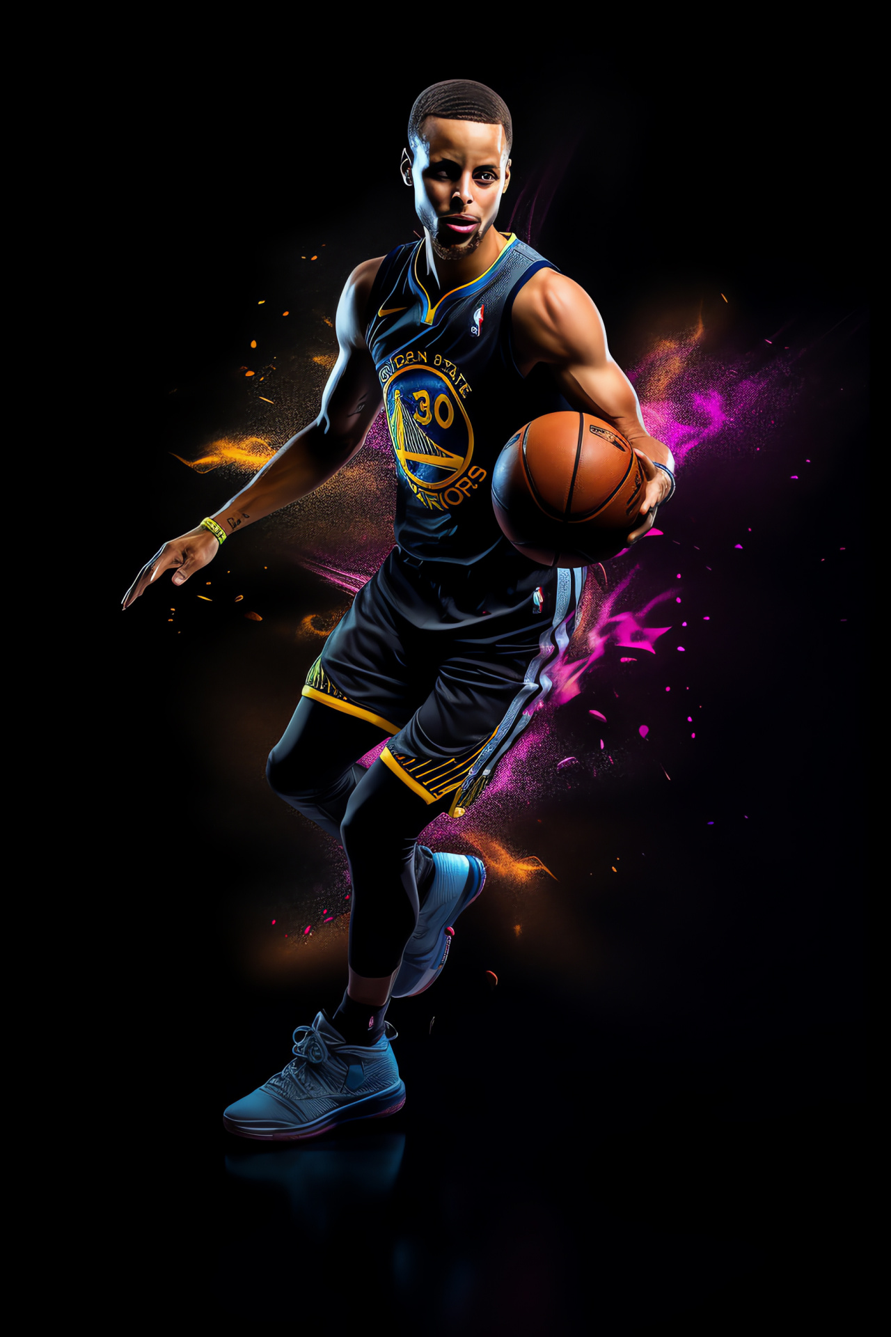 Stephen Curry's joy, Warriors point guard, NBA sharpshooter, Charismatic athlete, Basketball portrait, HD Phone Wallpaper