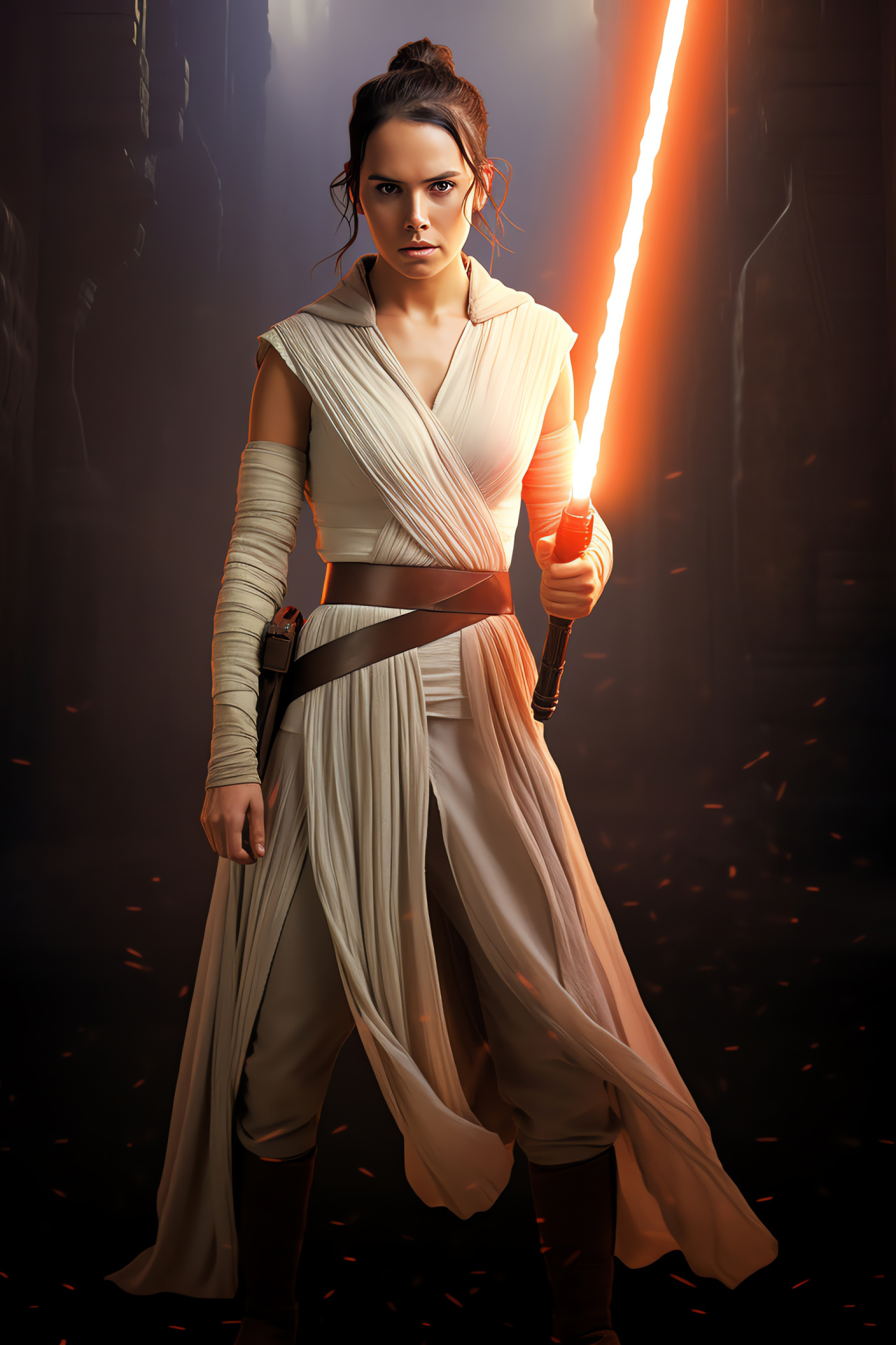 Star Wars enigma Rey, Mysterious powers, Skywalker saga, Intense gaze, Feature film character, HD Phone Wallpaper