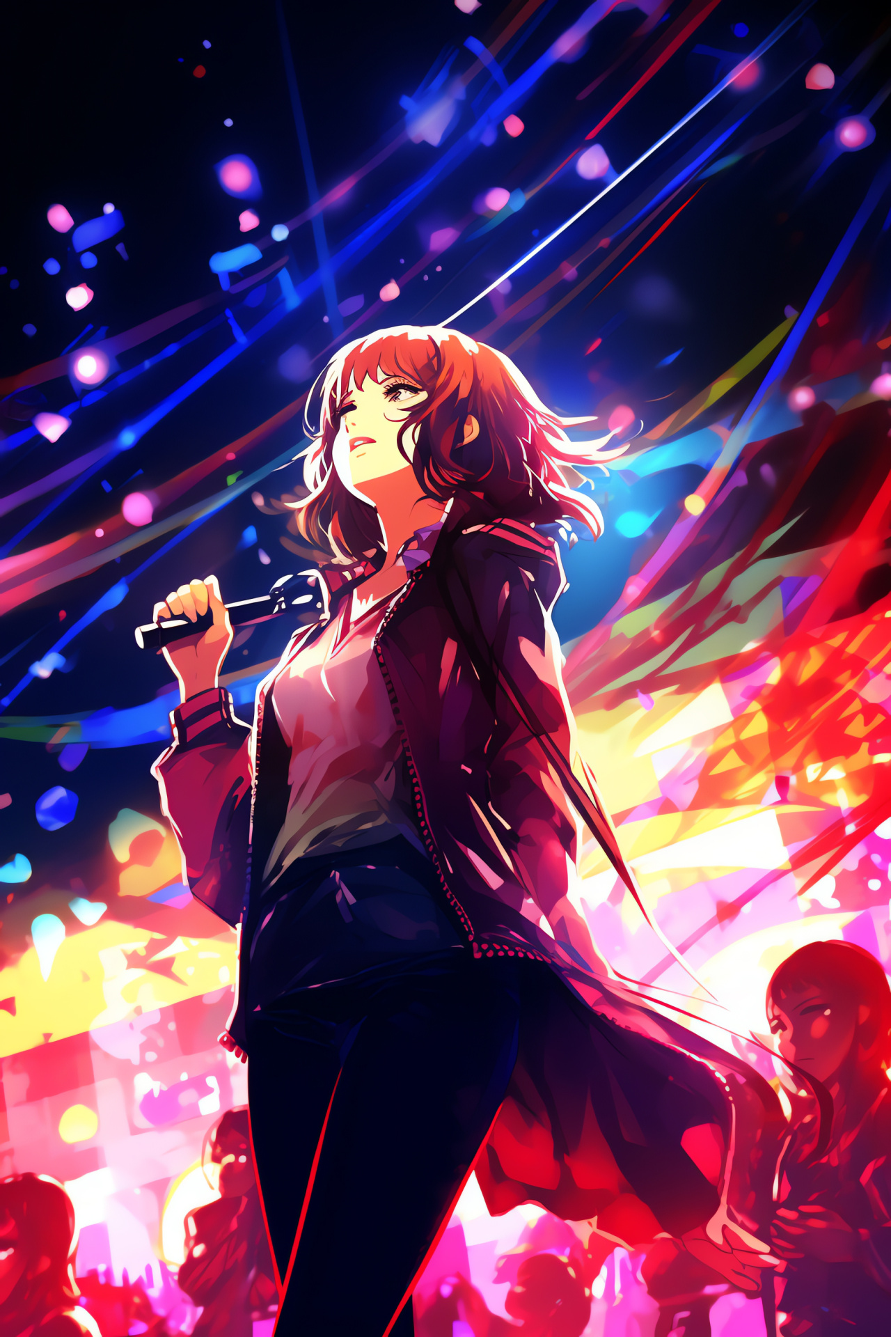 Teen idol, Concert venue, Performer attire, Stage representation, Entertainment character, HD Phone Image