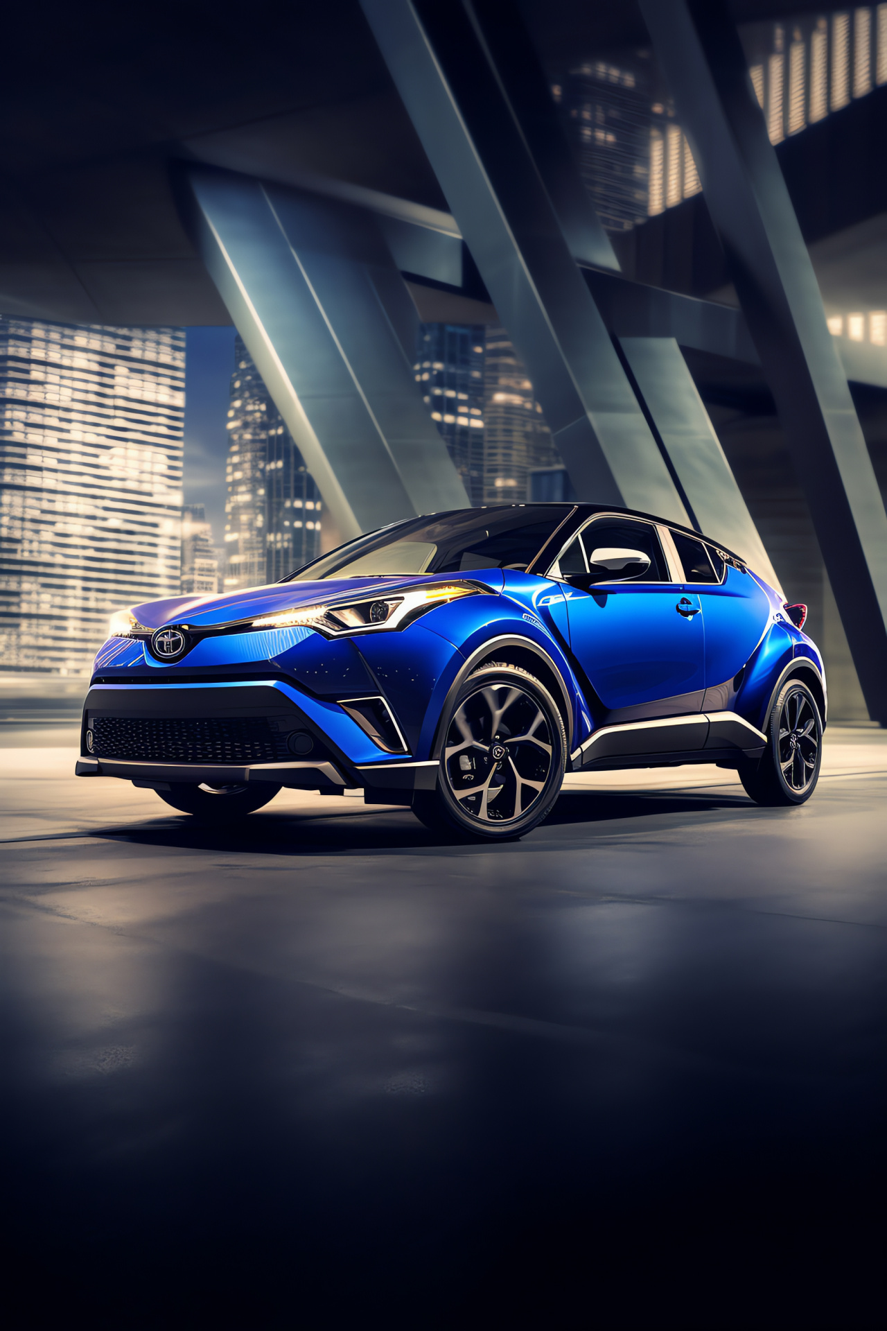 Toyota C-HR TRD, Modern crossover SUV, Blue compact design, Bold urban styling, Contemporary vehicle look, HD Phone Image