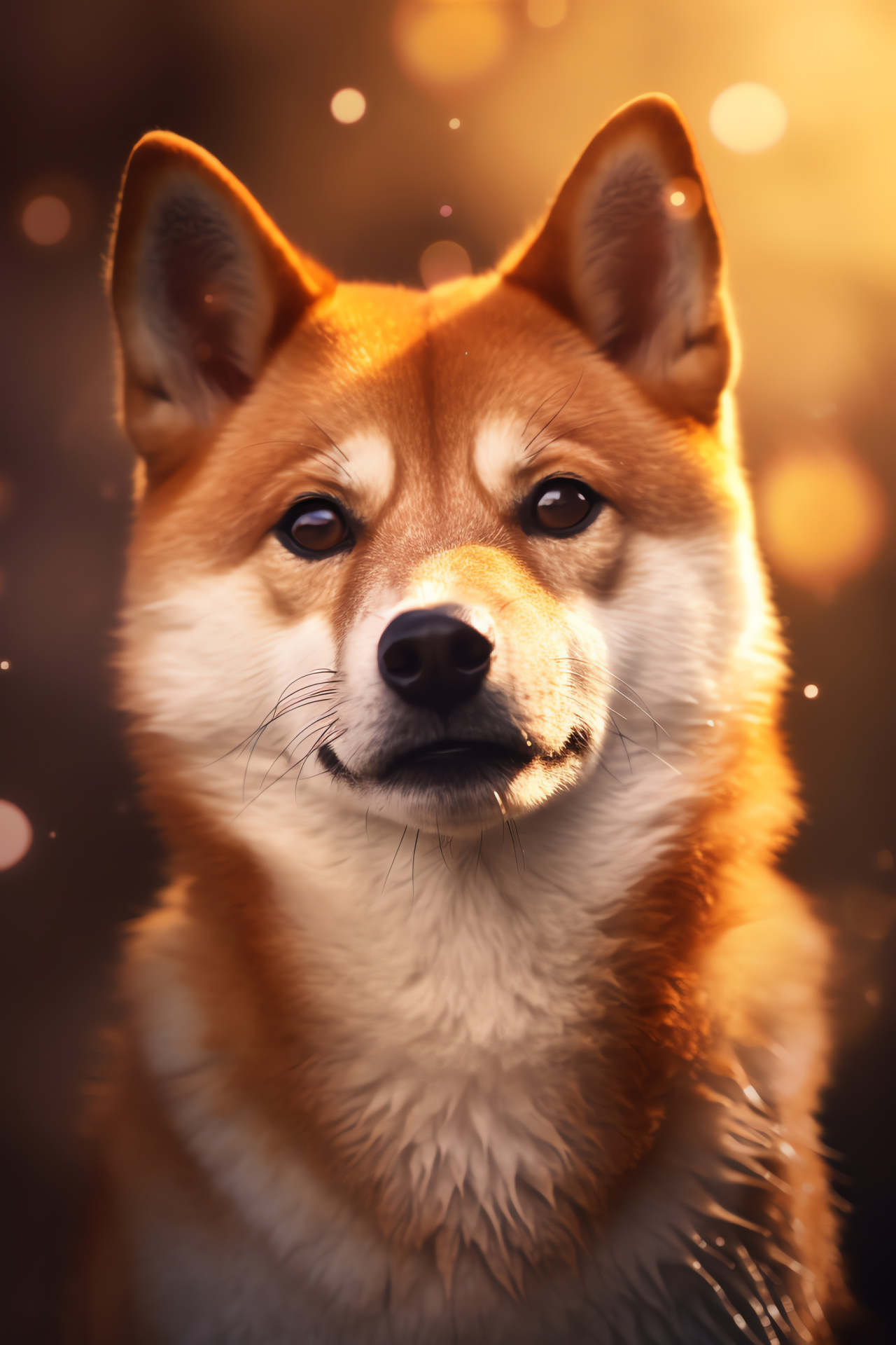 Japanese breed Shiba Inu, distinctive coat, small dog features, sunset backdrop hues, domesticated companion, HD Phone Image