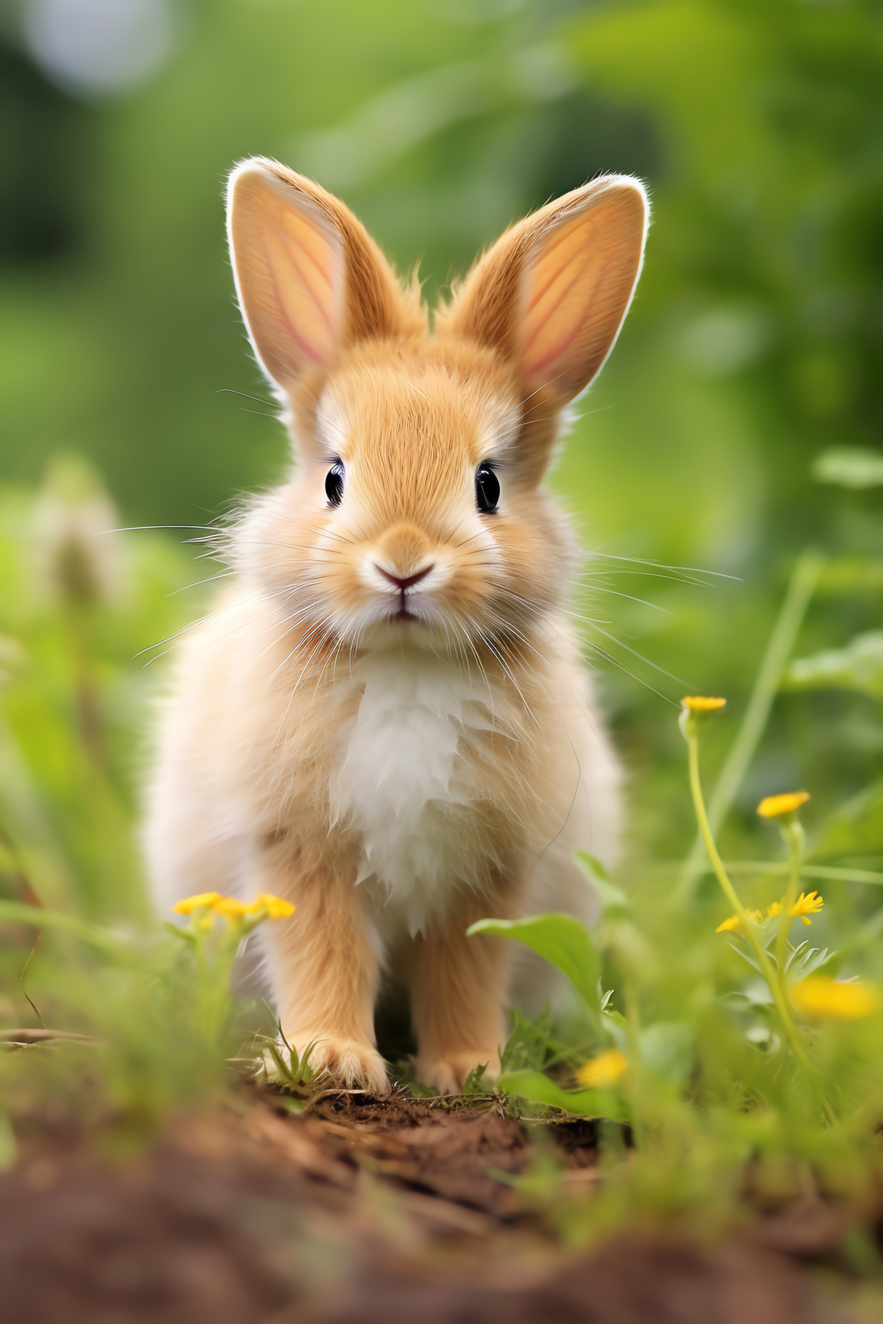 Rabbit in nature, furry mammal, meadow fauna, peaceful animal scene, animal portrait, HD Phone Wallpaper