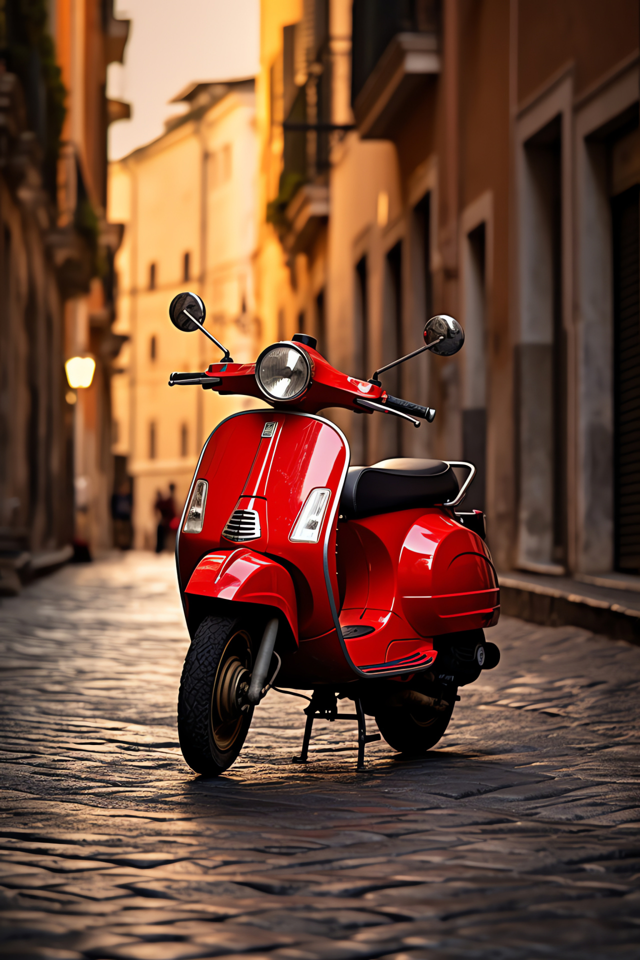 Vintage Vespa PX150, Classic scooter, Roman backdrop, Italian design, Retro transport, HD Phone Wallpaper