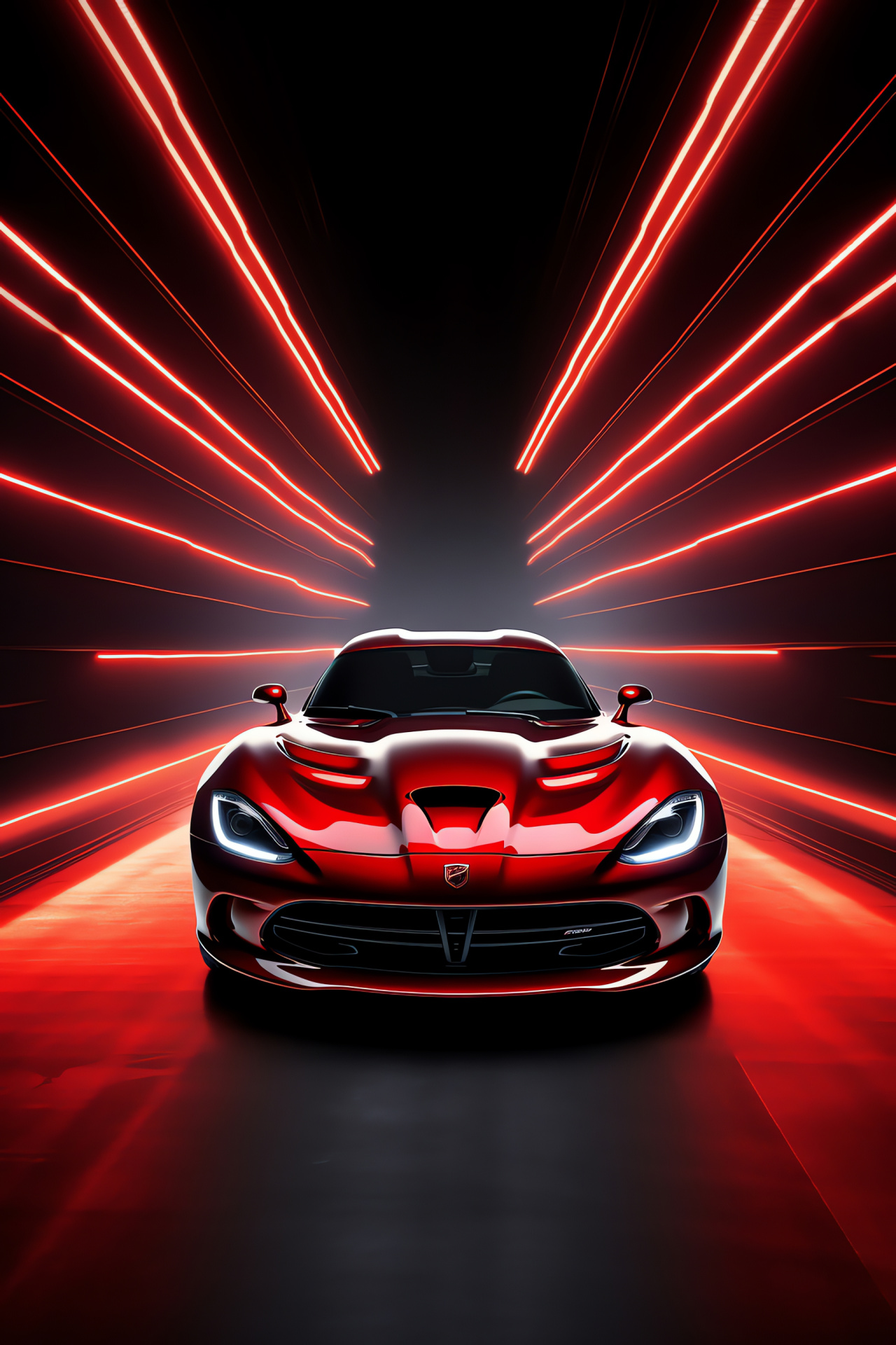 Srt Viper allure 2015, Expansive red brilliance, Track-inspired lines, Glow of speed, Abstract backdrop art, HD Phone Wallpaper