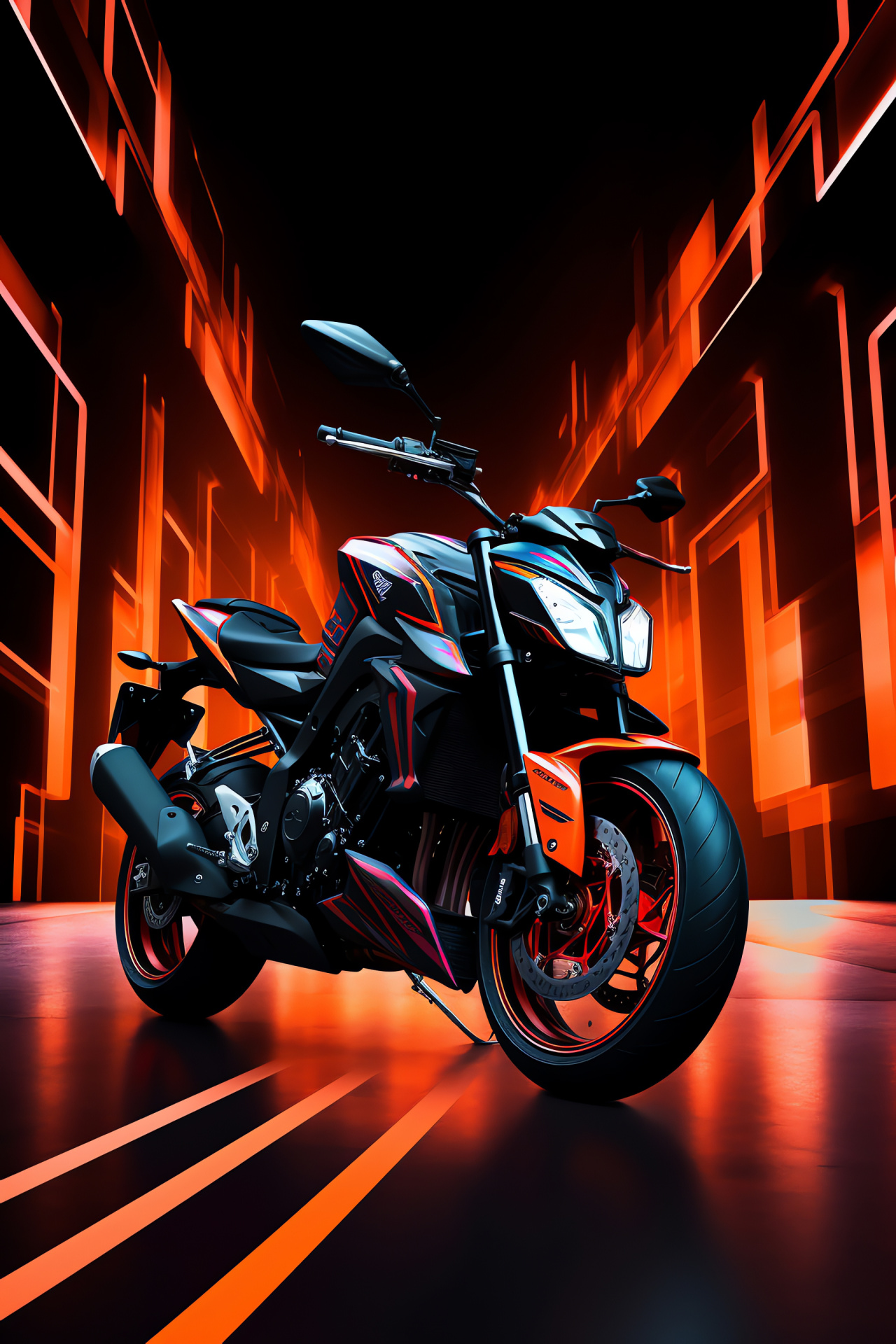 Suzuki GSX-S750 model, Motorcycle design, 2017 superbike, Vibrant orange fairing, Glowing aesthetic, HD Phone Wallpaper