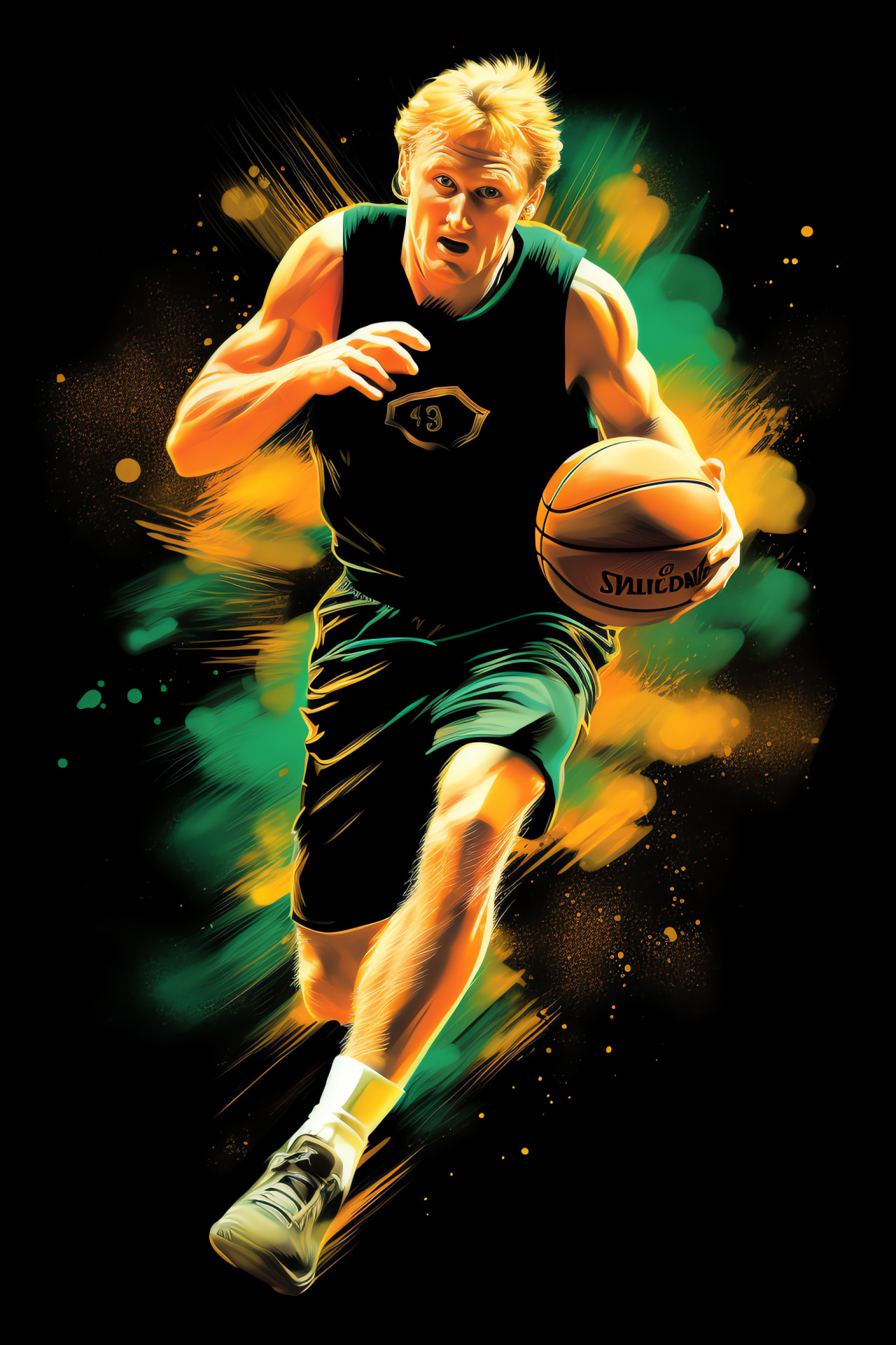 NBA Live game, Larry Bird, Boston Celtics, NBA legend, Concentrated athlete, HD Phone Wallpaper