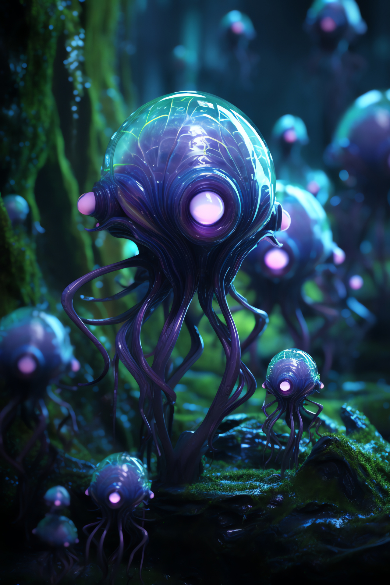 Extraterrestrial artwork, Universe creatures, Enigmatic relic, Sharp focus, Luminous flora, HD Phone Wallpaper