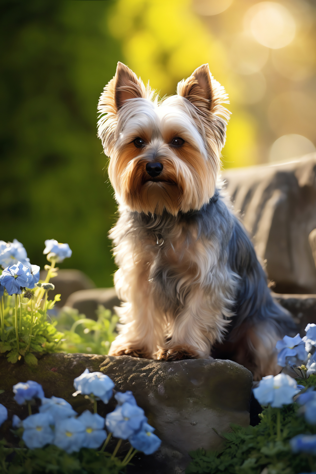 Yorkshire Terrier portrait, Dog gray eyes, Short Yorkie fur, Purebred small dog, Toy breed pet, HD Phone Wallpaper