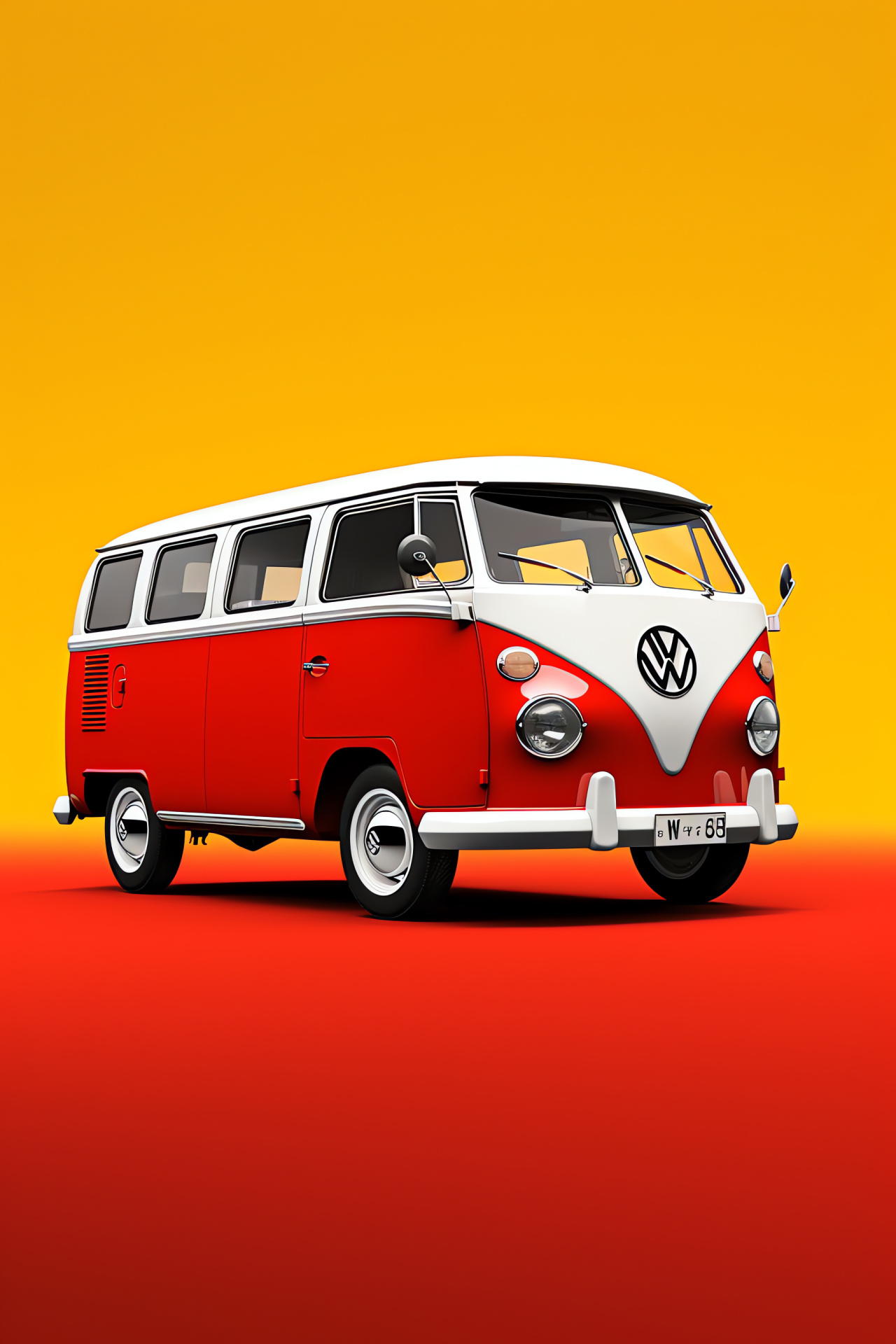 VW Bus T1 Pick-Up, vibrant appearance, classic utility, crisp yellow aesthetic, transport legacy, HD Phone Image