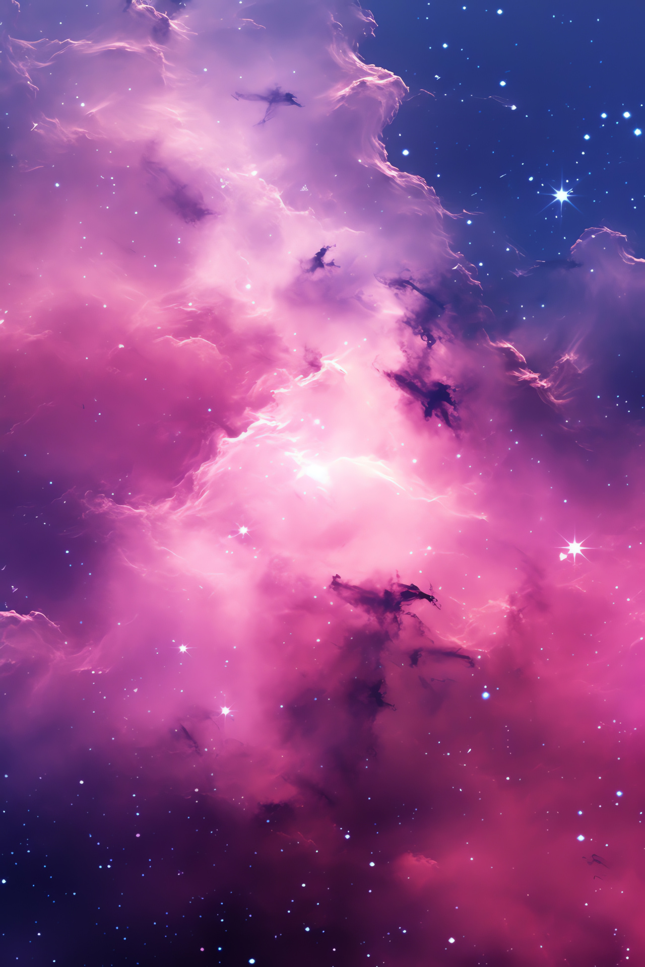 Pink orbit, Space expanse, Galaxy allure, Cosmic grandeur, Astral radiance, HD Phone Image