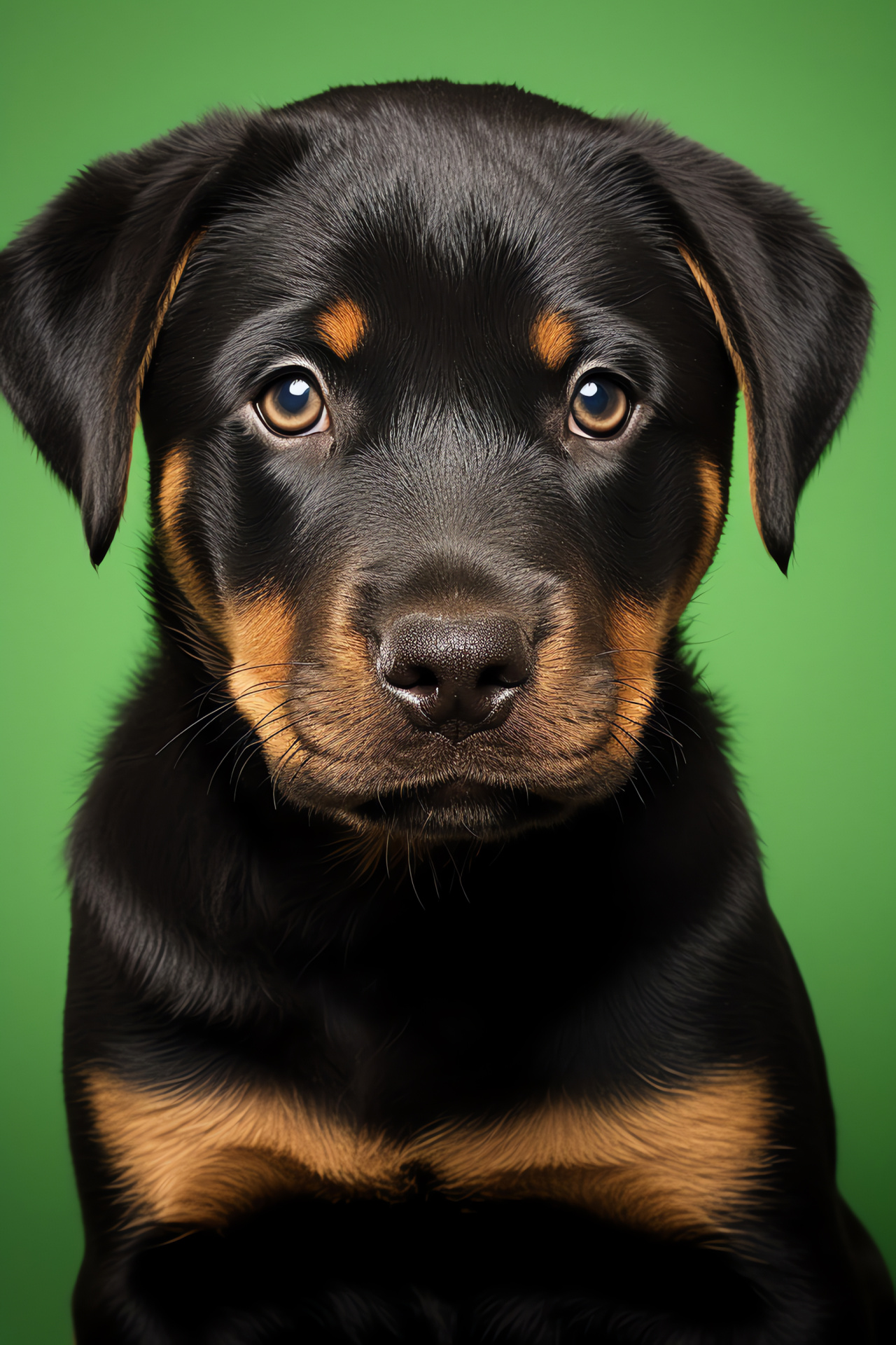 Rottweiler puppy, Canine, Furry friend, Juvenile dog, Verdant setting, HD Phone Image