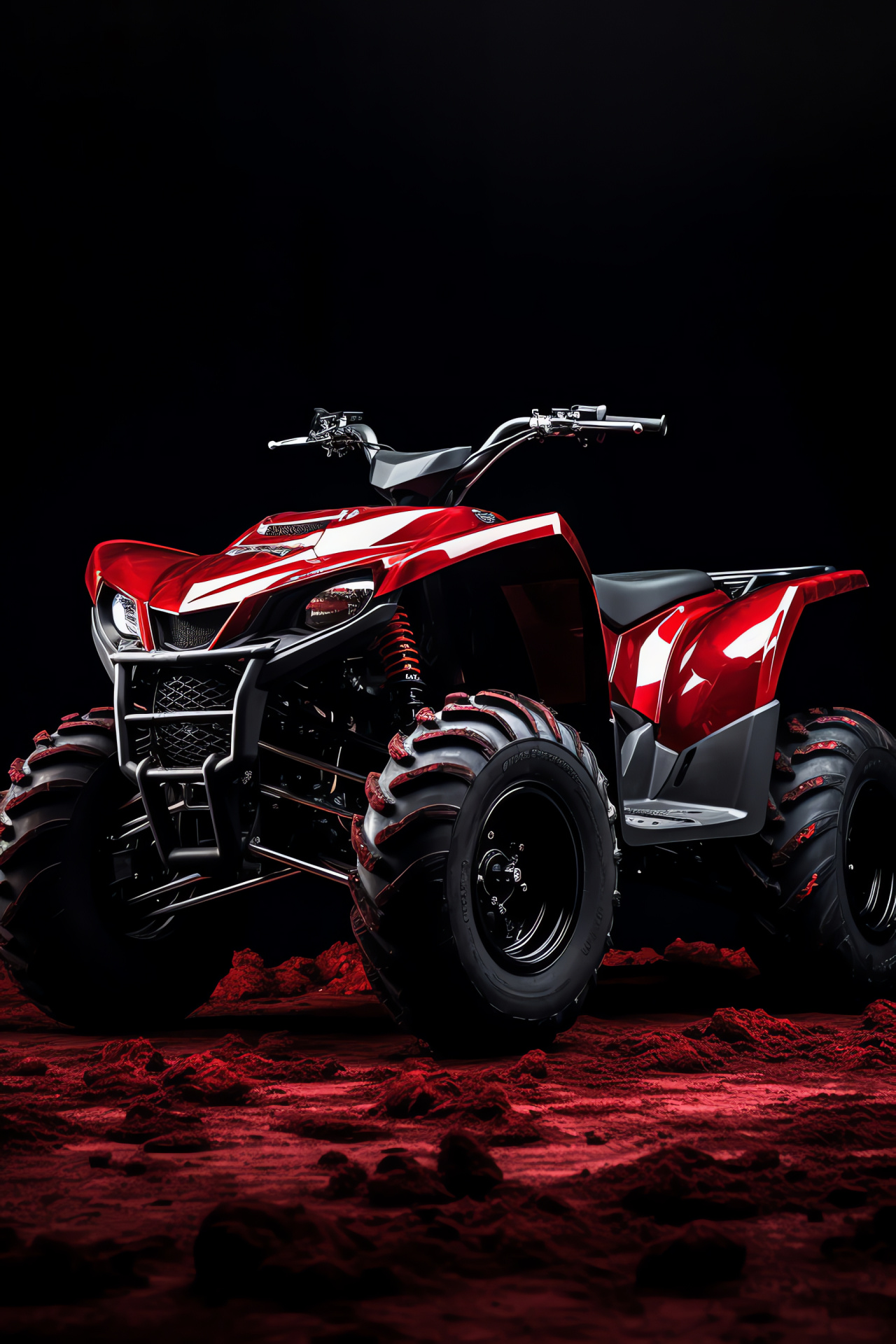 Raptor 700 All-Terrain Vehicle, ATV Dynamics, Red and Black Design, Off-Road Powerhouse, Adventure Riding, HD Phone Wallpaper