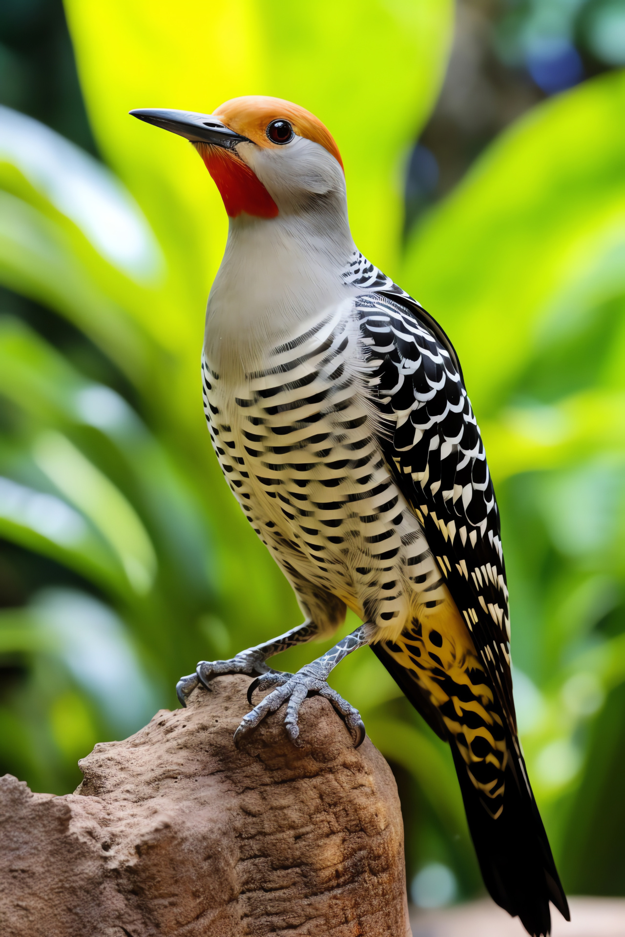 Northern flicker, Ground foraging bird, Spotted plumage, Insect diet, Garden visitor, HD Phone Image